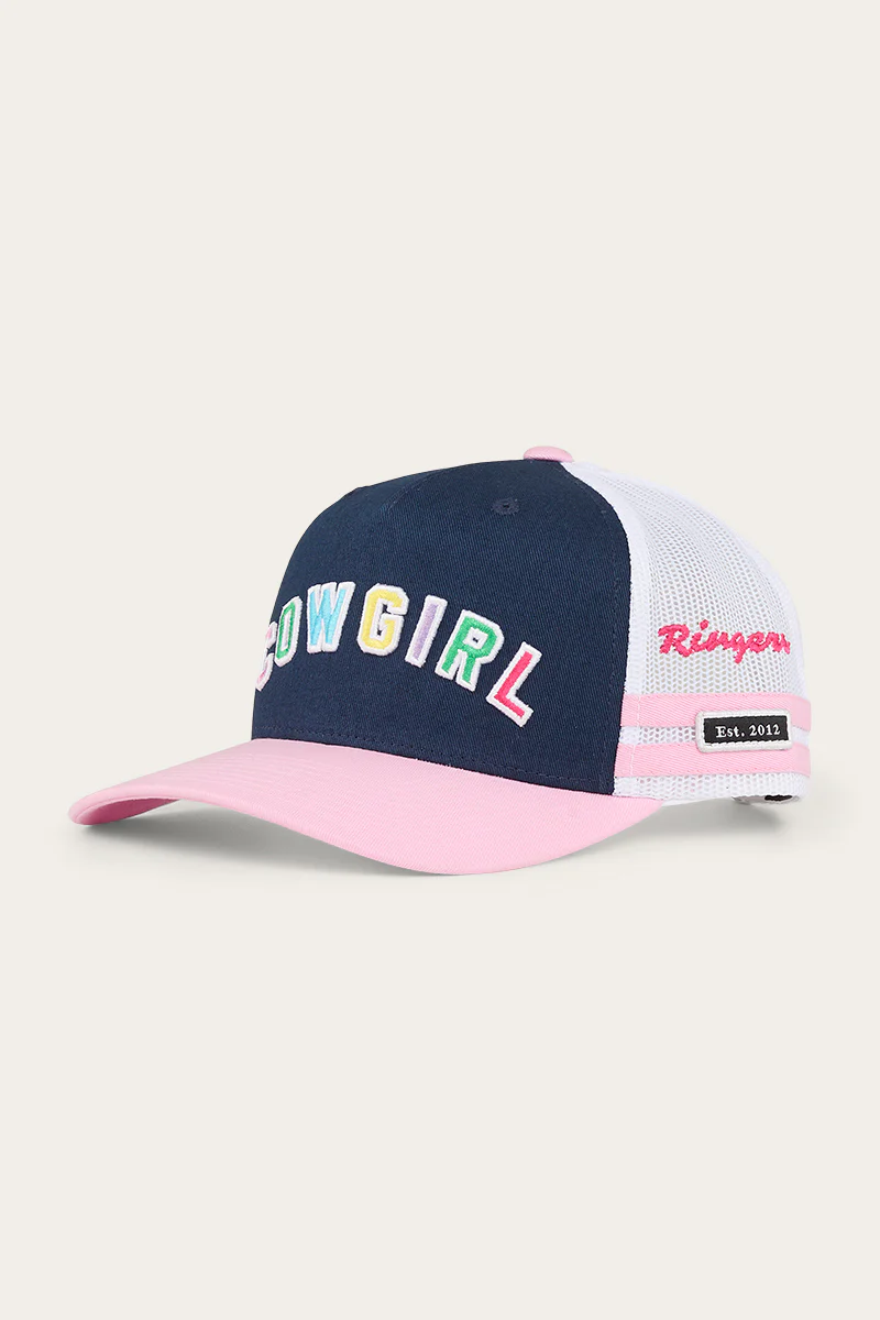 Cowgirl Kids Trucker Cap - Navy/Pastel Pink