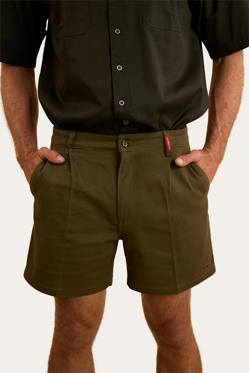 Cloncurry Mens Heavy Weight Work Short - Military Green