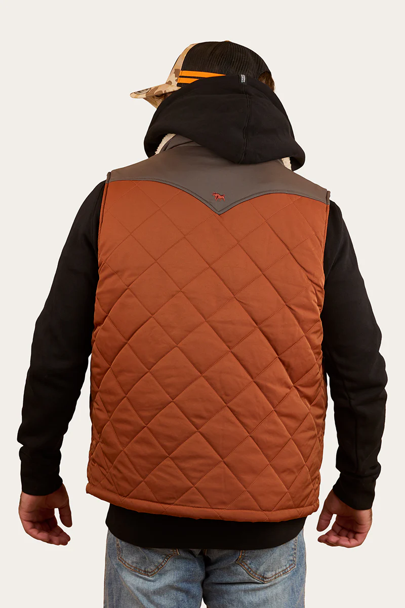 McKinlay Mens Puffer Vest - Tobacco / Charcoal