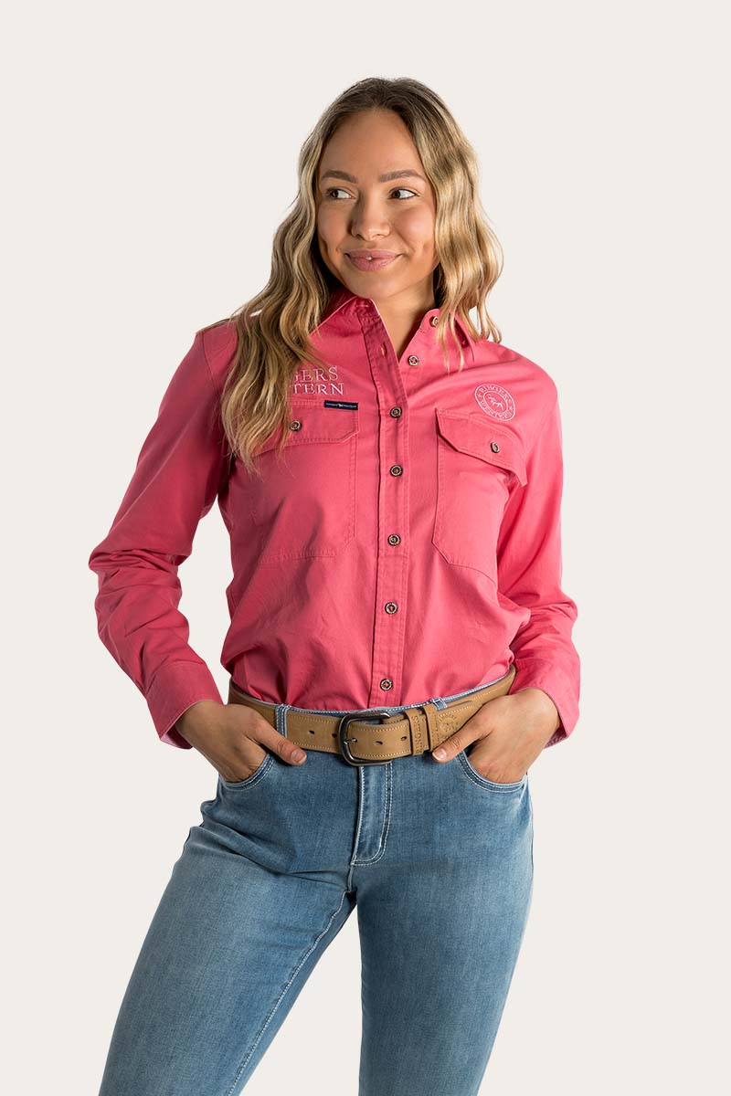Signature Jillaroo Womens Full Button Work Shirt - Camelia Rose/Ballet Pink