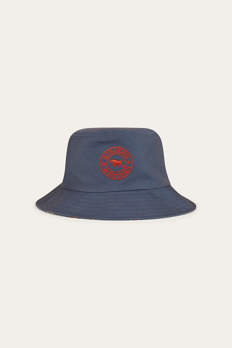 Mini Cowboy Kids Reversible Bucket Hat - Yale Blue