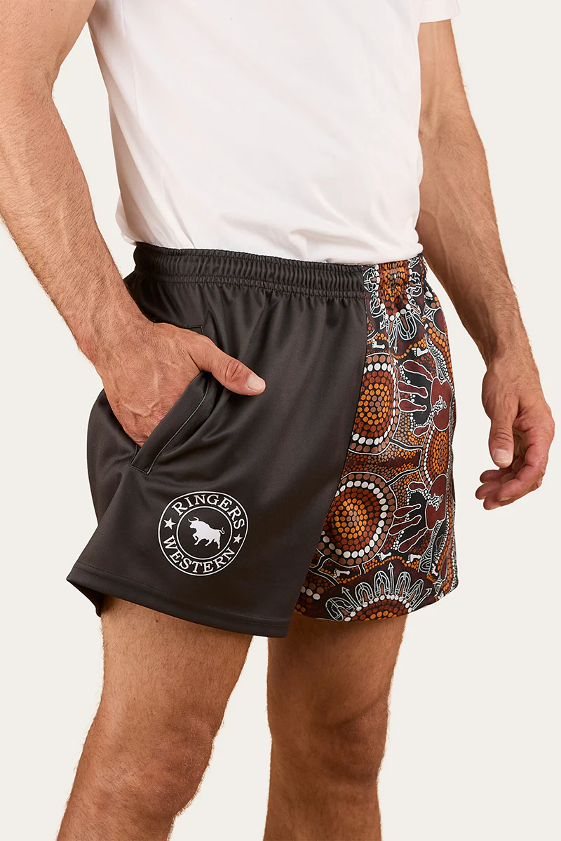 Walkabout Warrior Footy Short - Charcoal / Multi