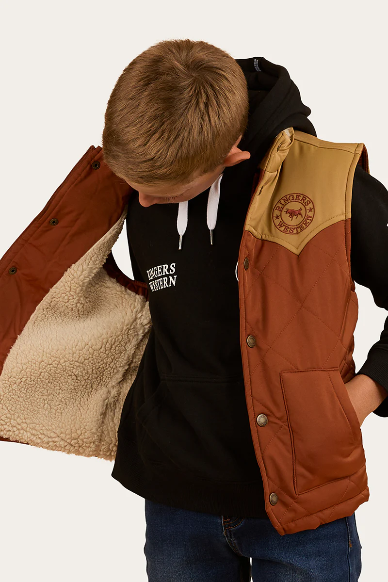 Kynuna Kids Puffer Vest - Tobacco / Tan