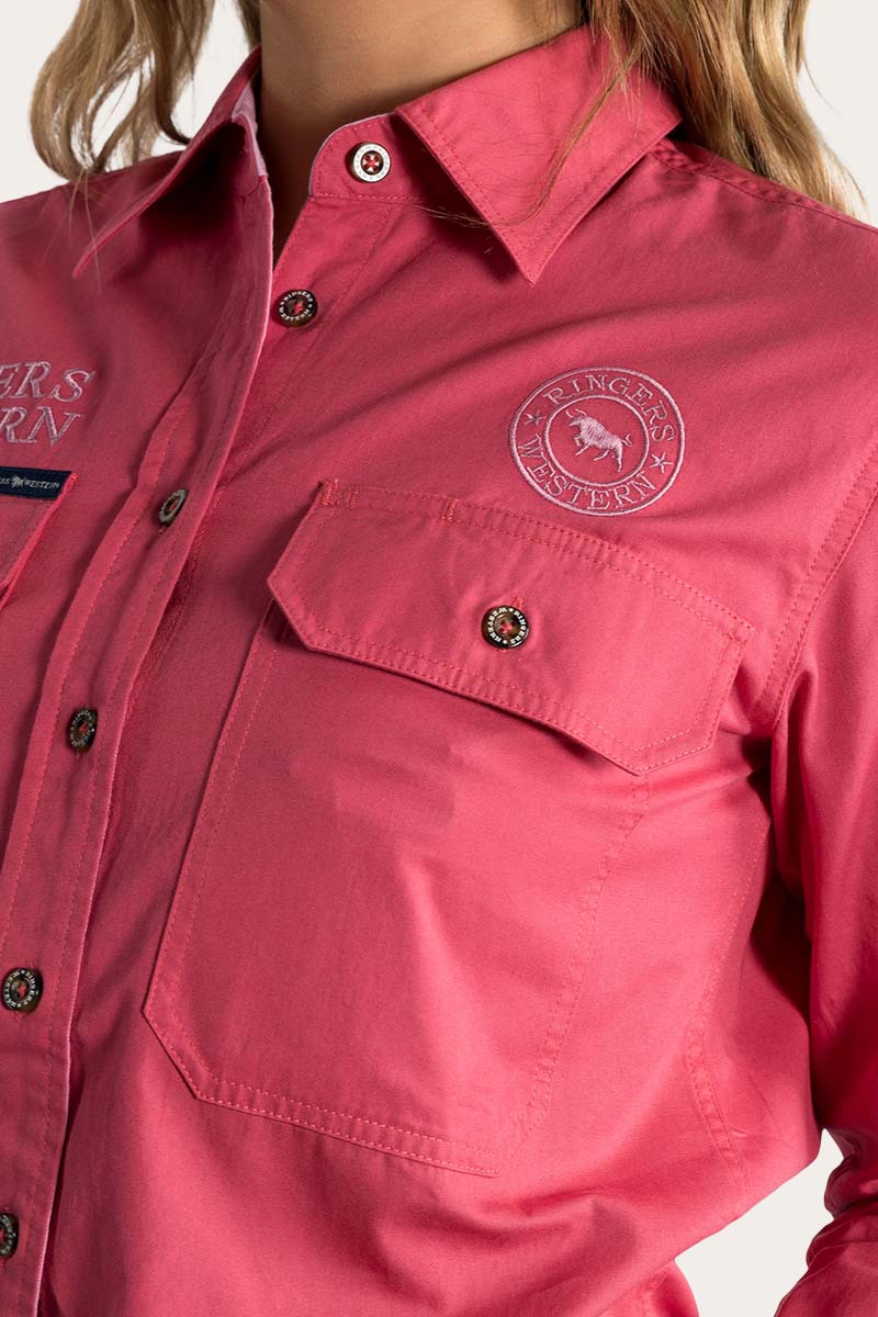 Signature Jillaroo Womens Full Button Work Shirt - Camelia Rose/Ballet Pink