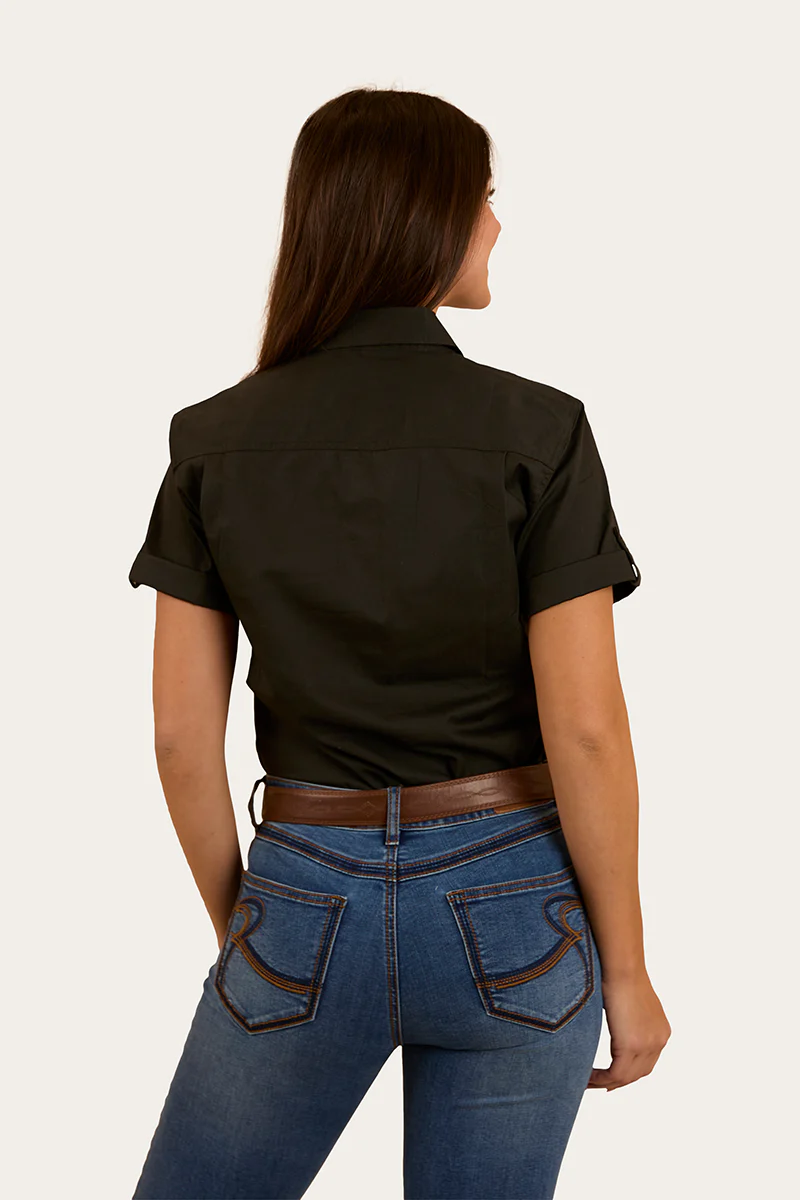 Jules Womens Half Button Workshirt - Charcoal