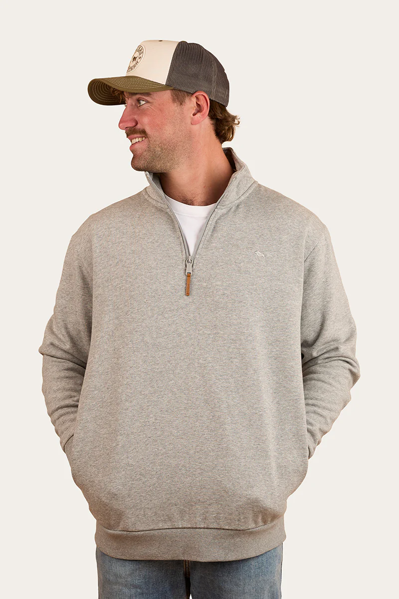 Strand Mens 1/4 Zip Crew - Grey Marle