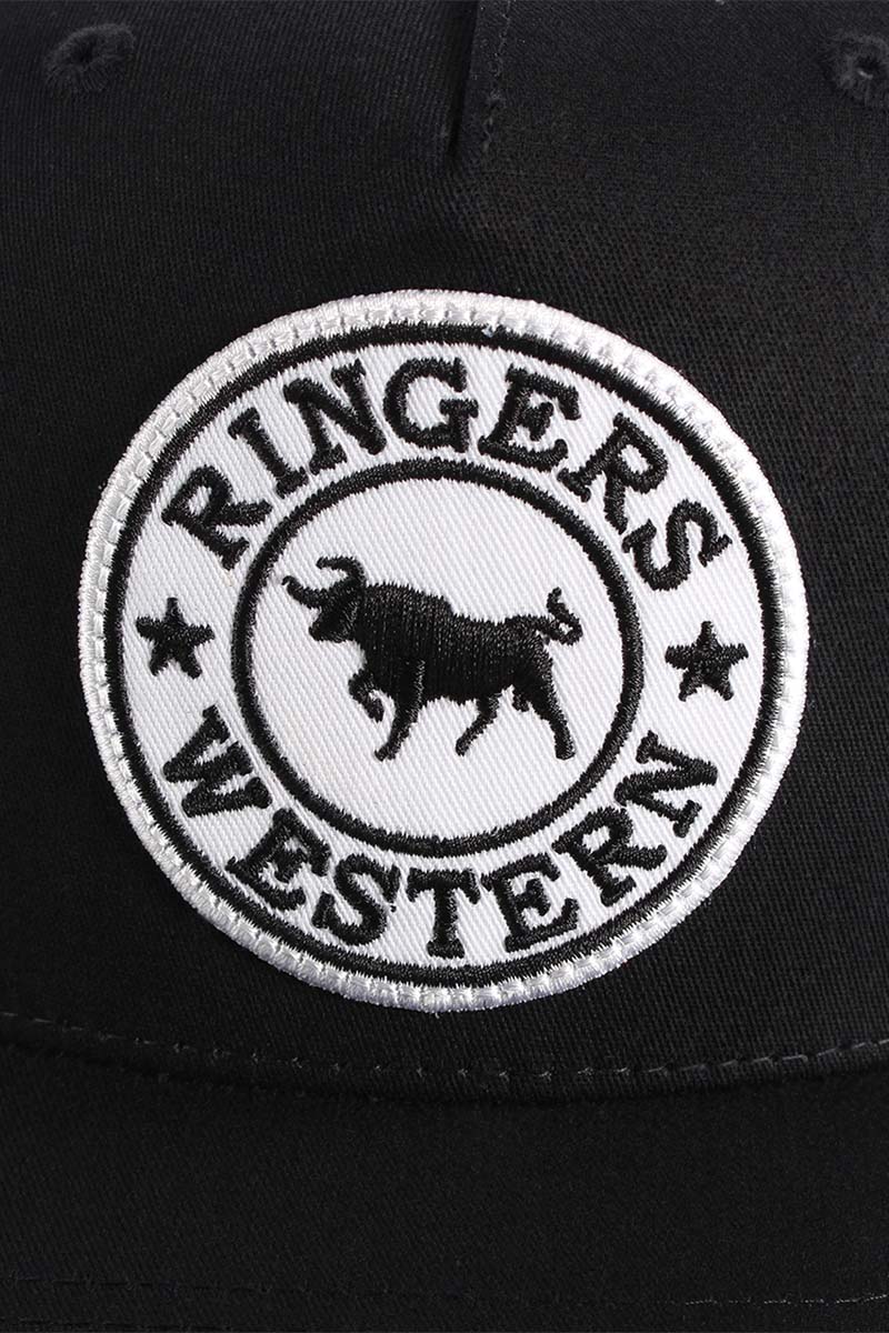 Signature Bull Trucker Black with Black & White Patch