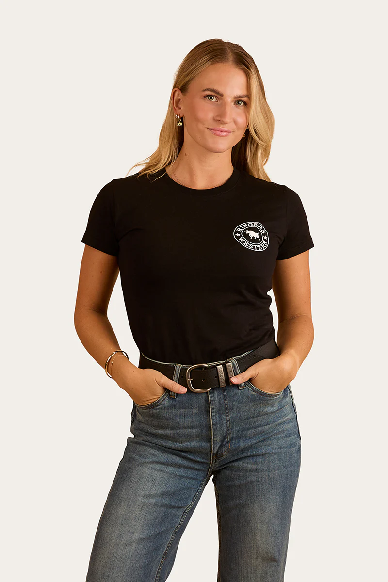 Signature Bull Womens Classic Fit T-Shirt - Black/White