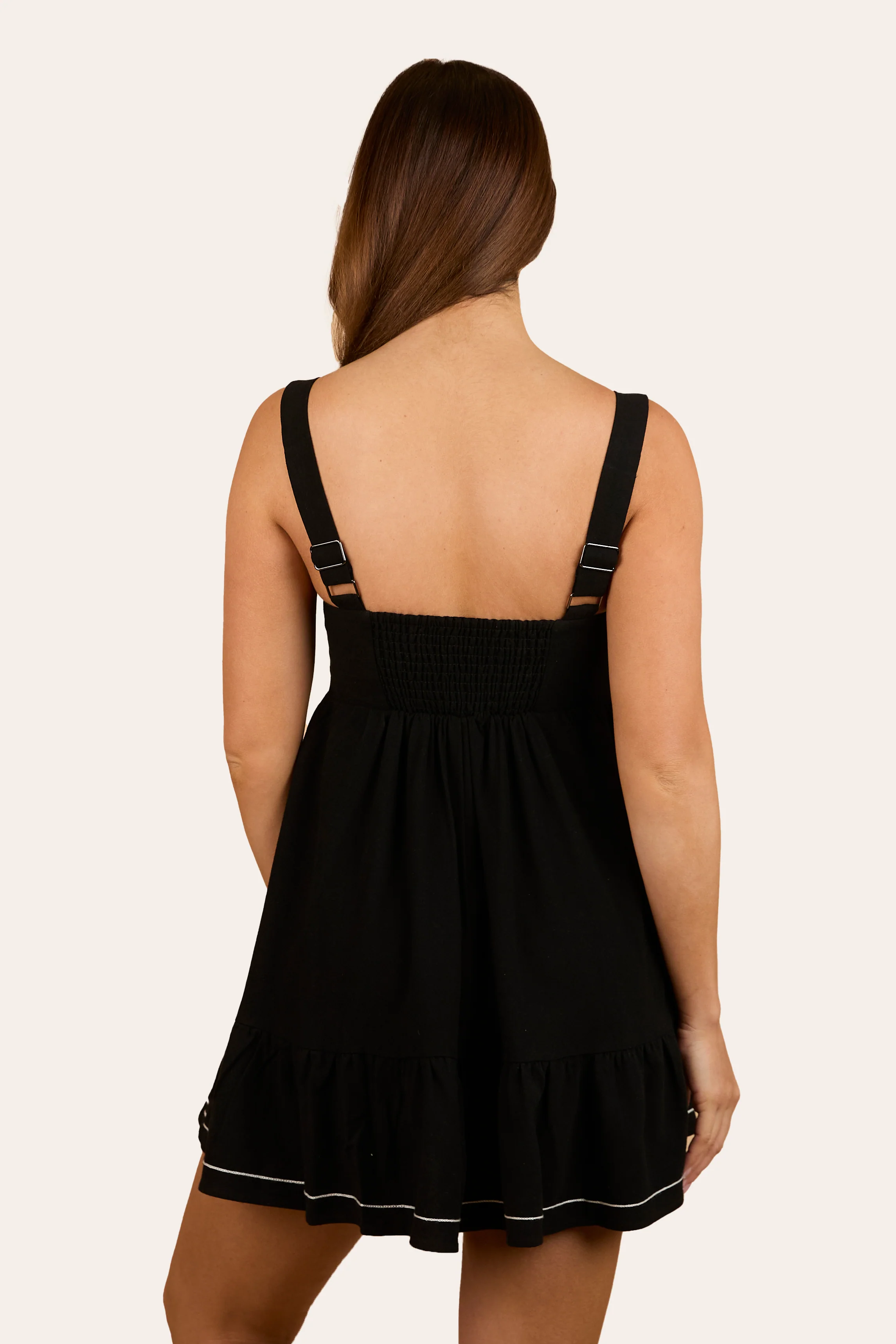 Westley Womens Embroidered Mini Dress - Black