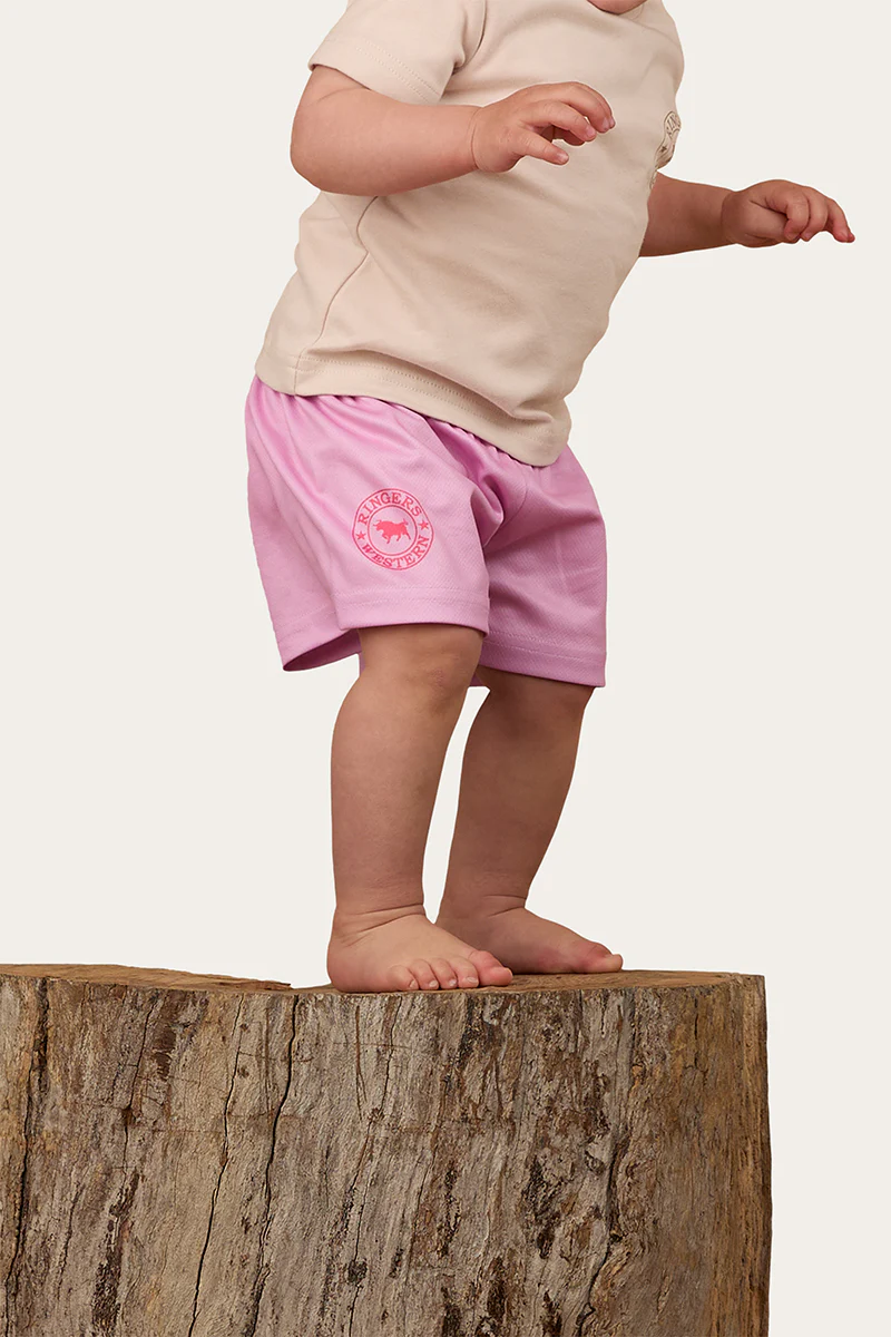 Ringers Babies Footy Short - Pastel Pink / Candy