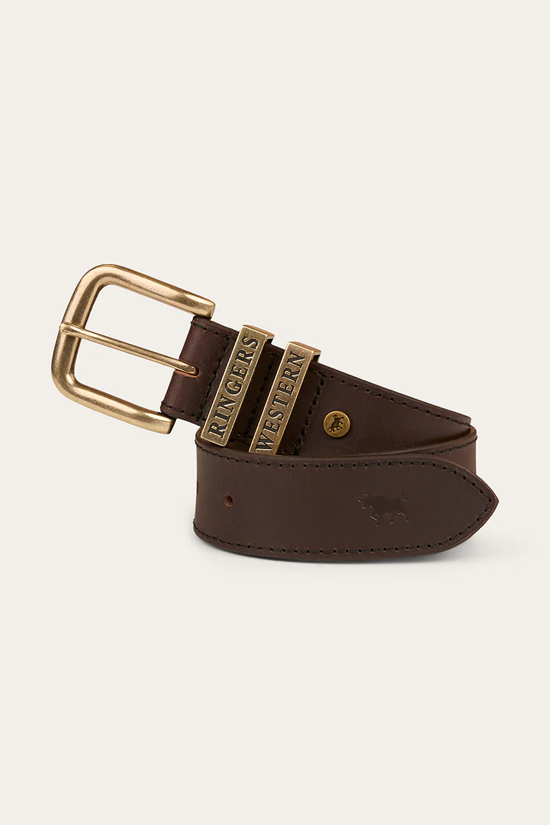 James Kids Belt - Dark Brown / Gold