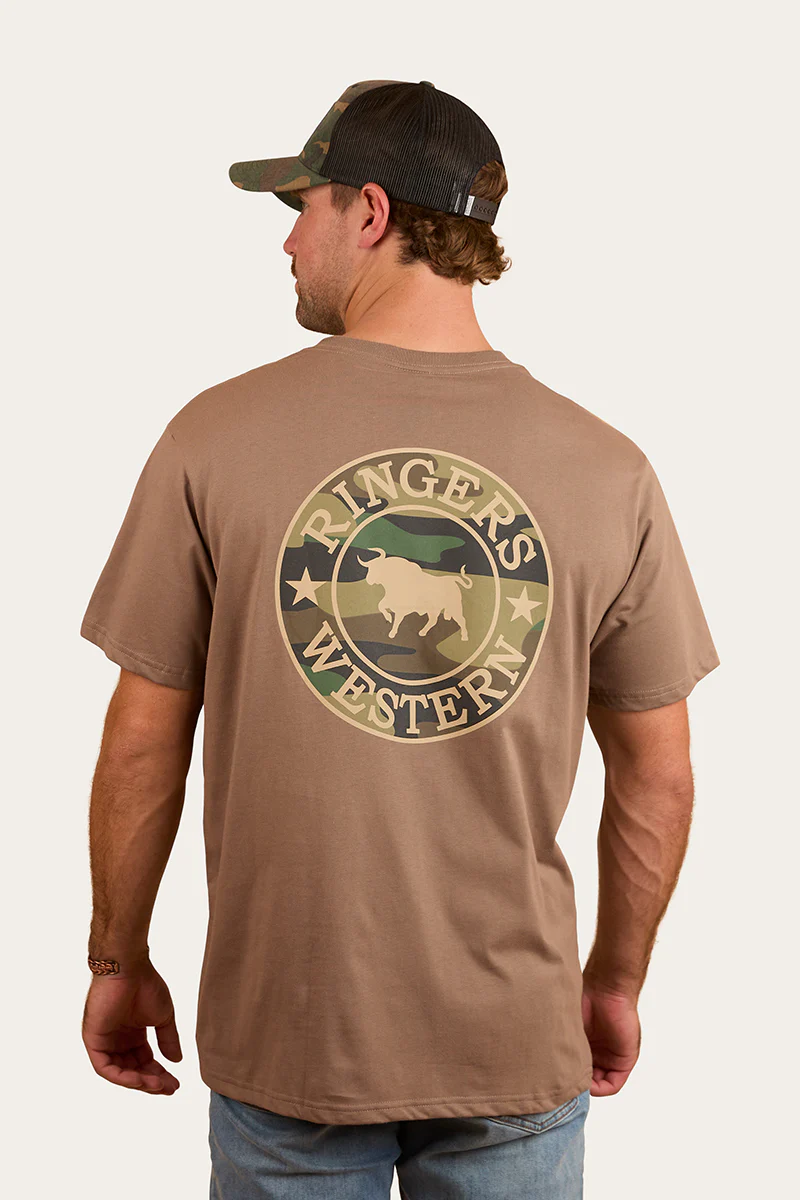 Signature Bull Mens Loose Fit T-Shirt - Mushroom/Camo
