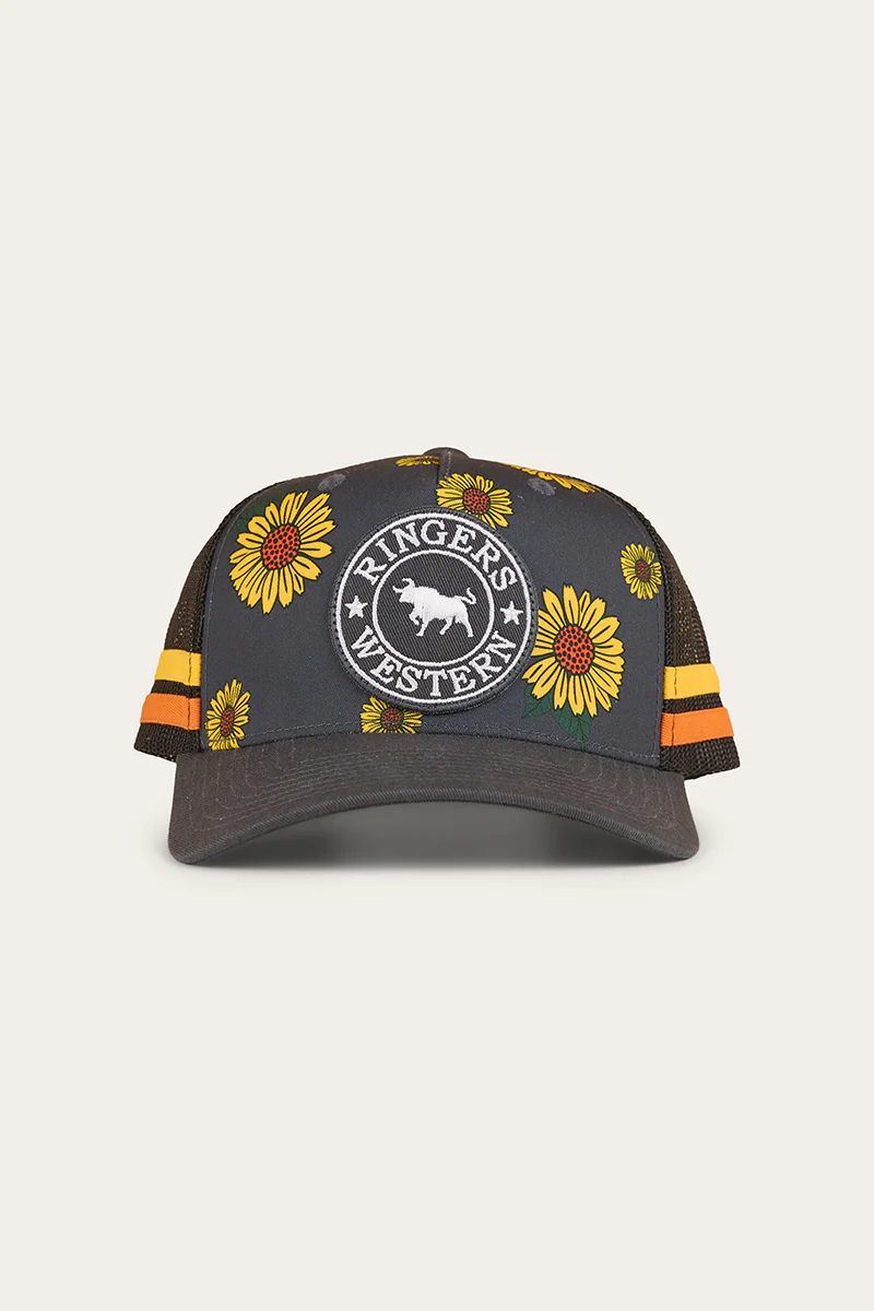Sunflowers Trucker Cap - Black / Multi