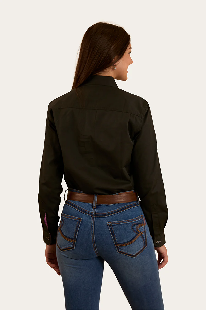 Pentecost River Womens Half Button Work Shirt - Charcoal