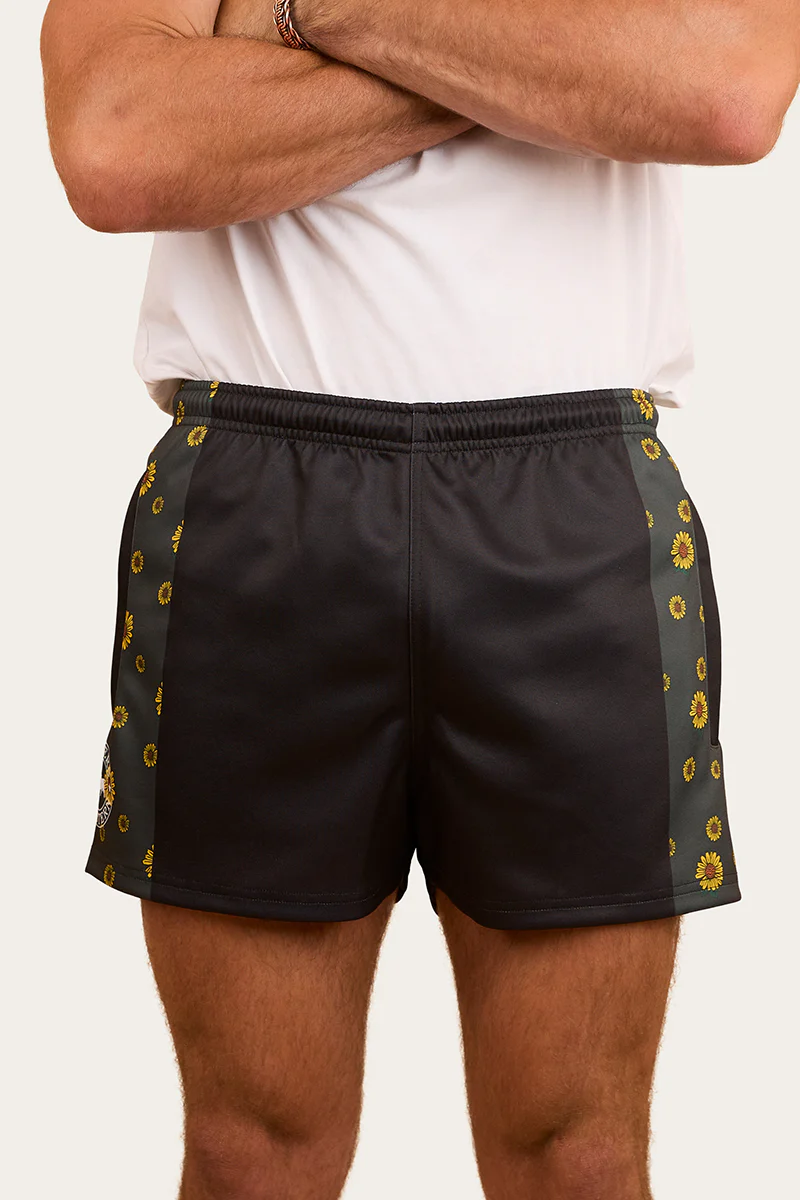 Sunflowers Footy Short - Black / Multi