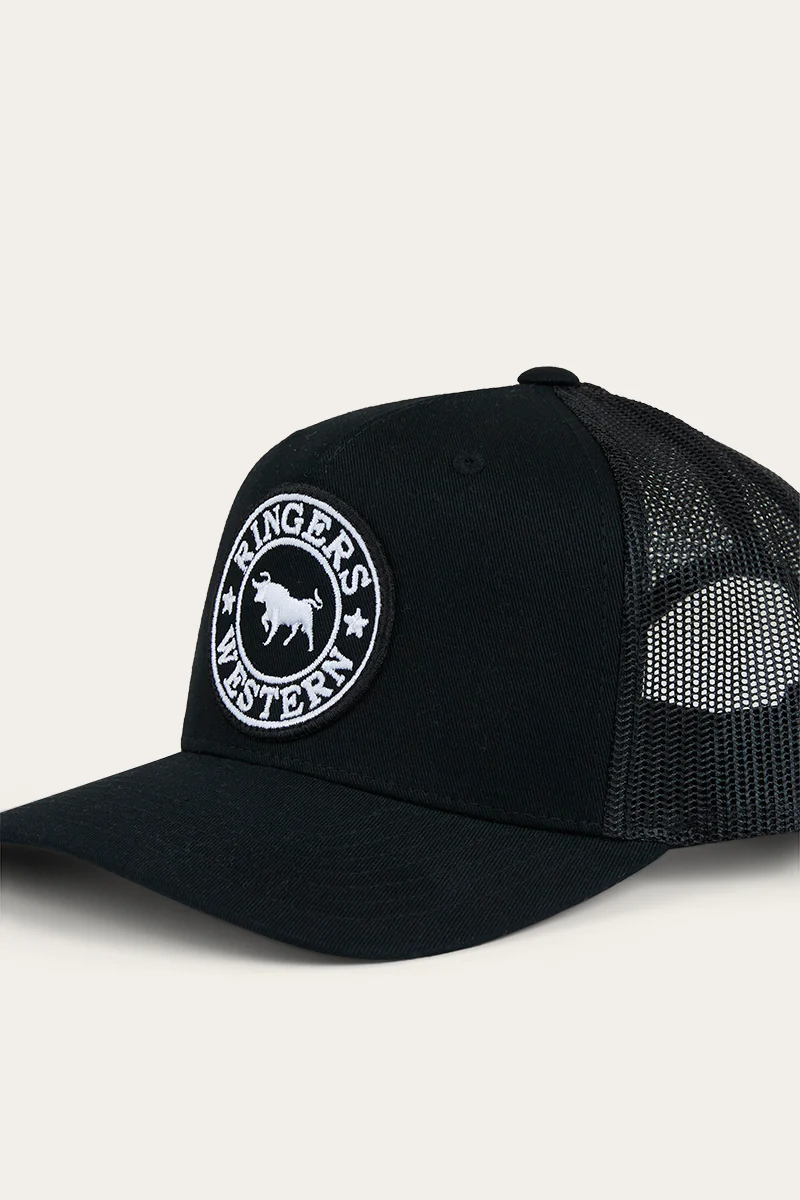 Signature Bull Kids Trucker Cap - Black / White