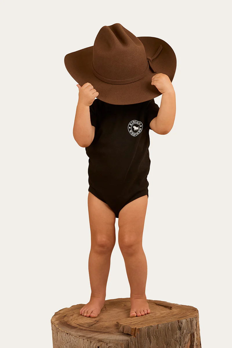 Ringers Babies Short Sleeve Romper - Black