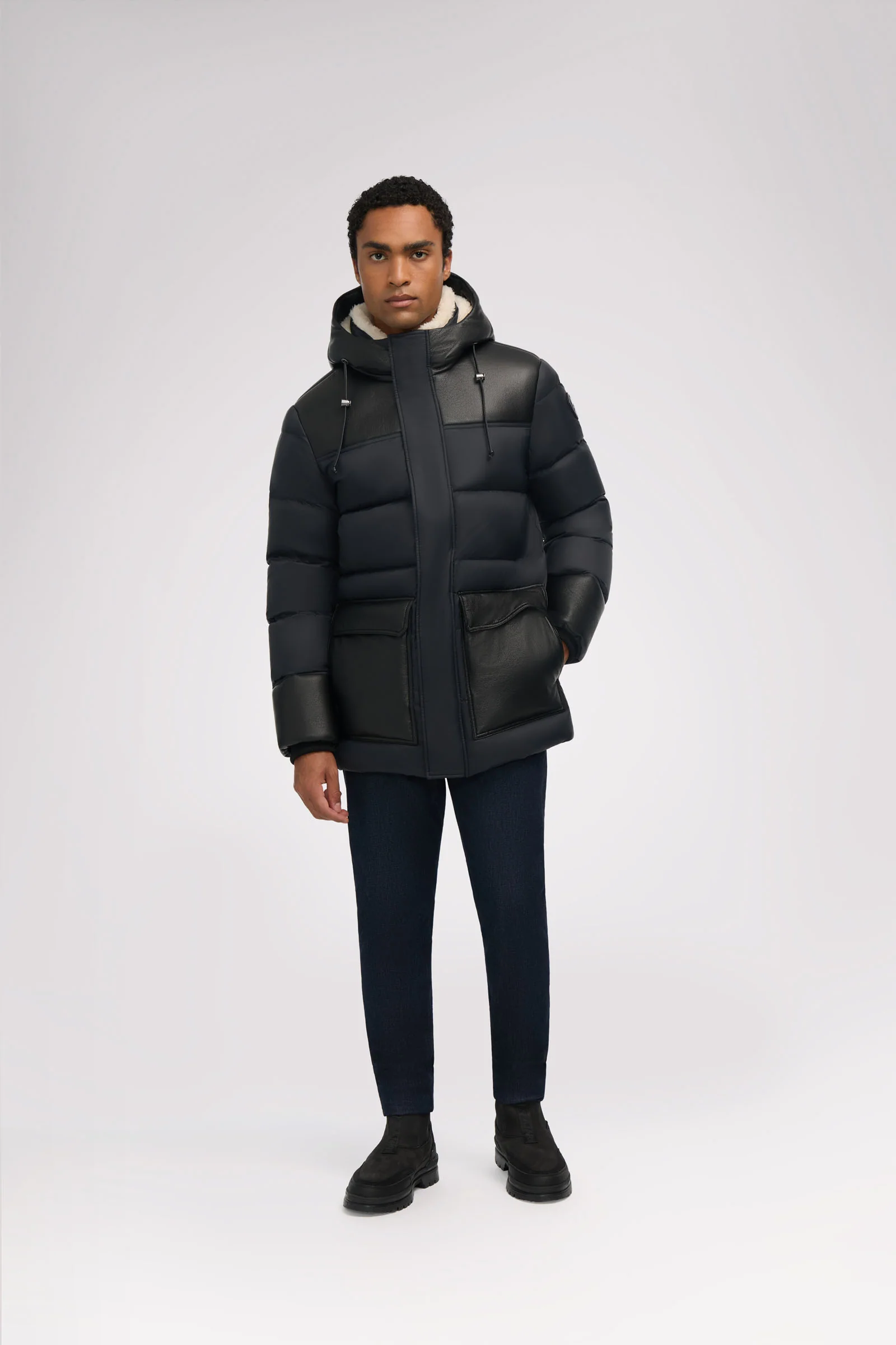 Wolf Men's Faux Shearling Parka Puffer