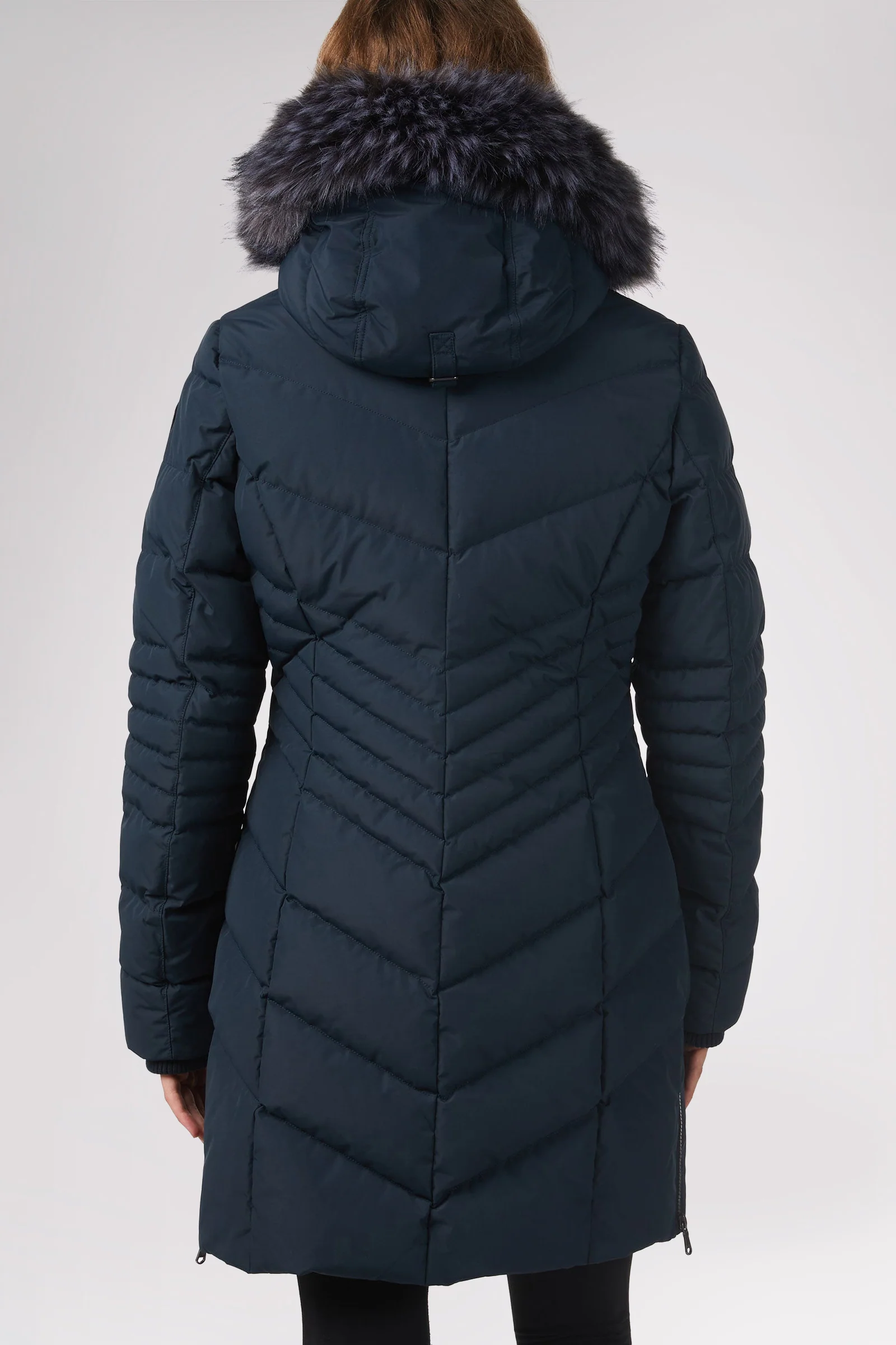 Queens Quilted Puffer w/Faux Fur Hood Trim