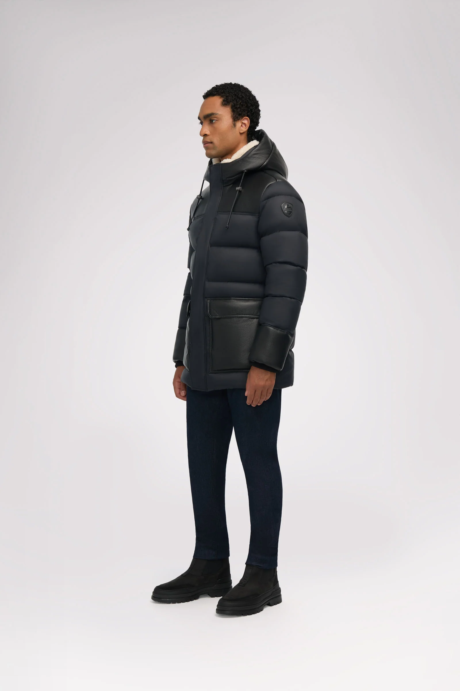 Wolf Men's Faux Shearling Parka Puffer