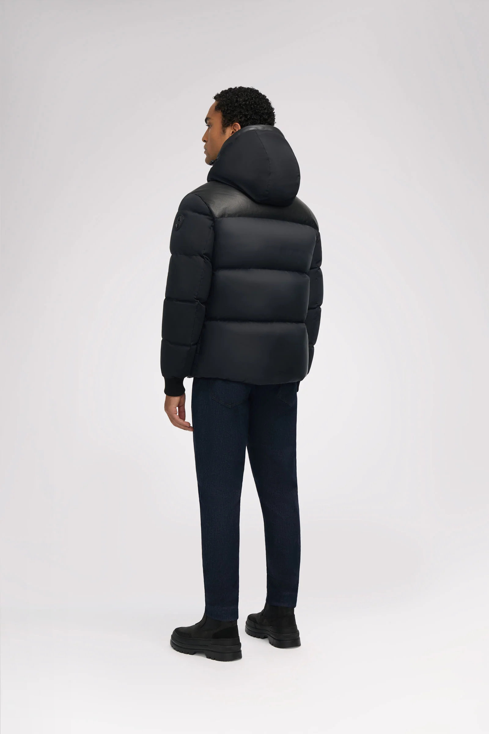 Rigel Men's Mixed Media Faux Shearling Puffer