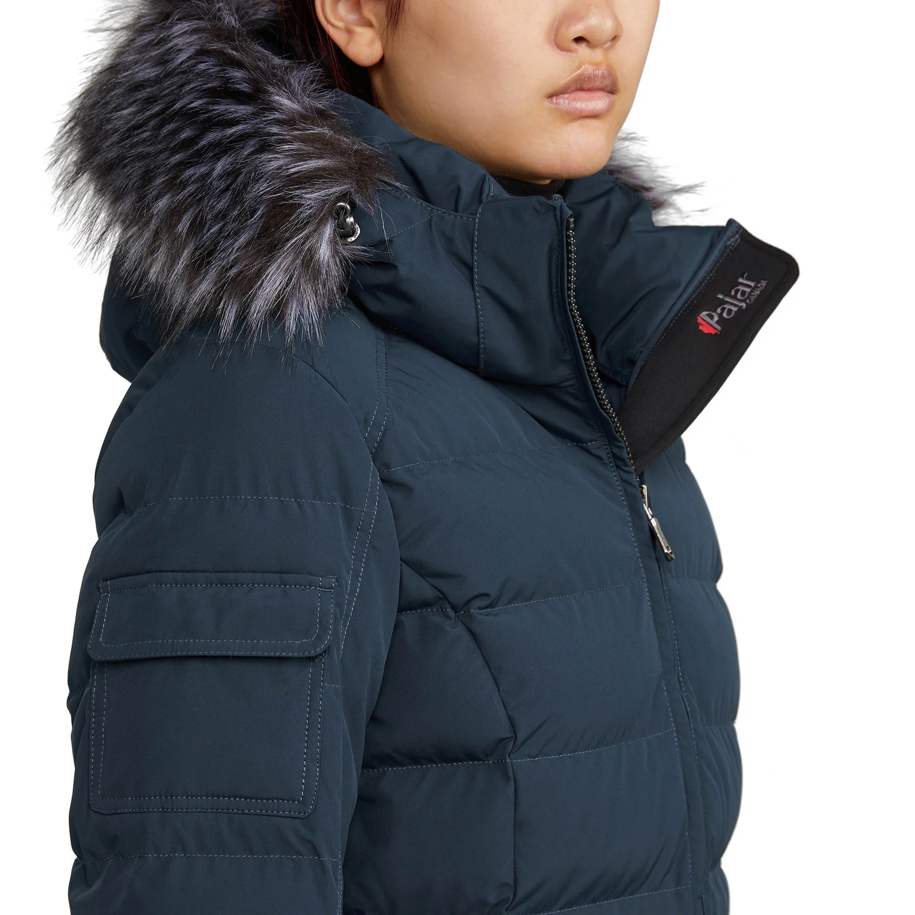 Venice Women's Long Puffer w/ removable faux-fur trim