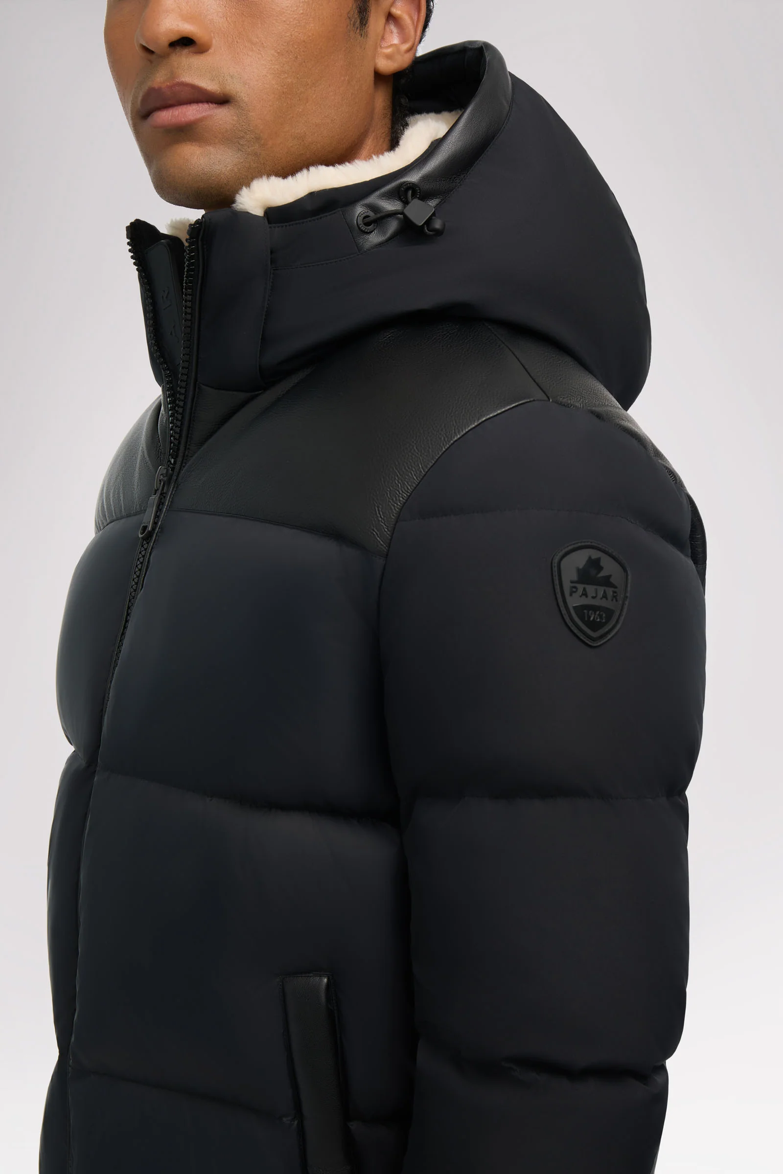 Rigel Men's Mixed Media Faux Shearling Puffer