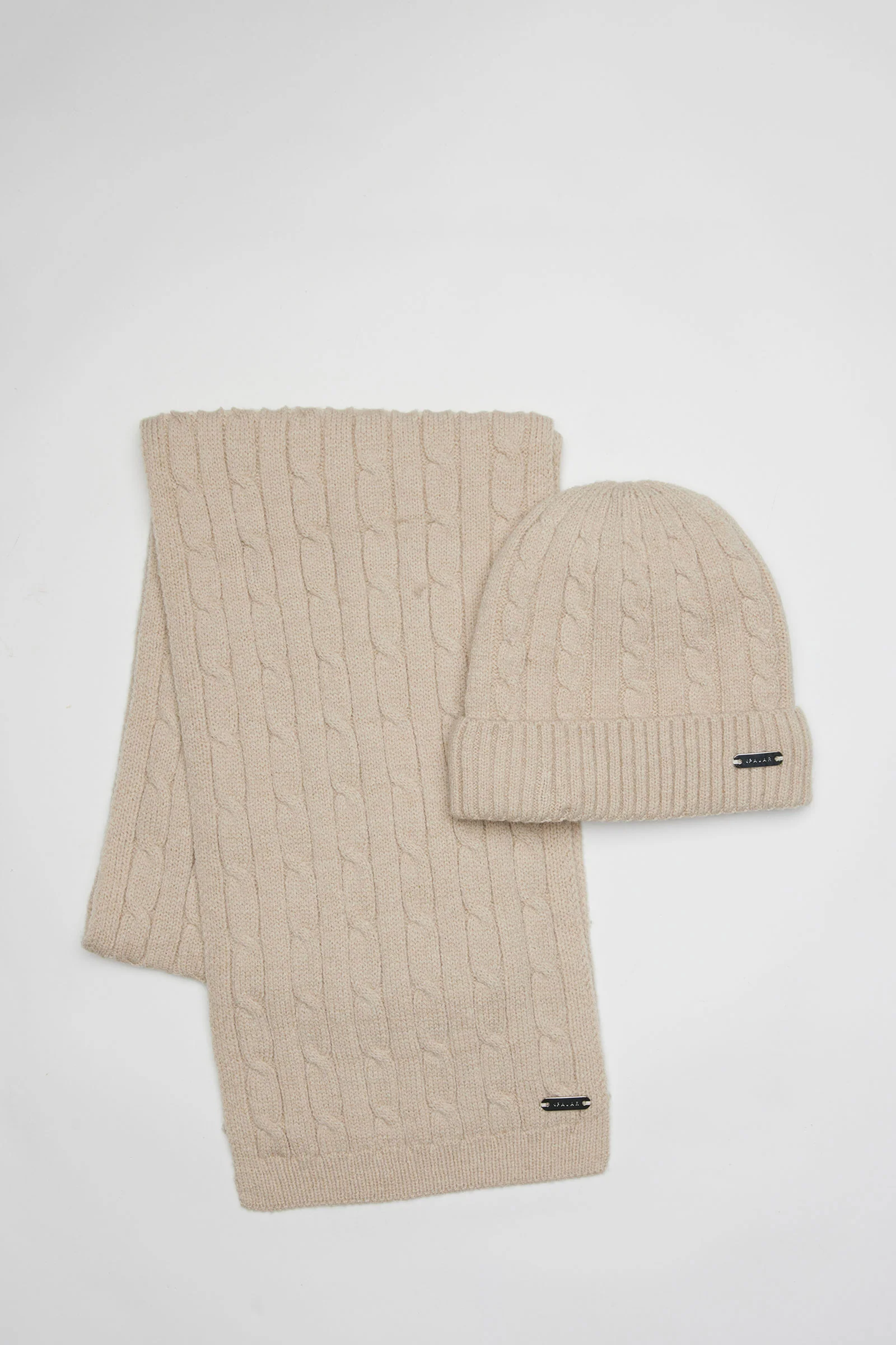 Alma Women's Cable Knit Hat and Scarf Set