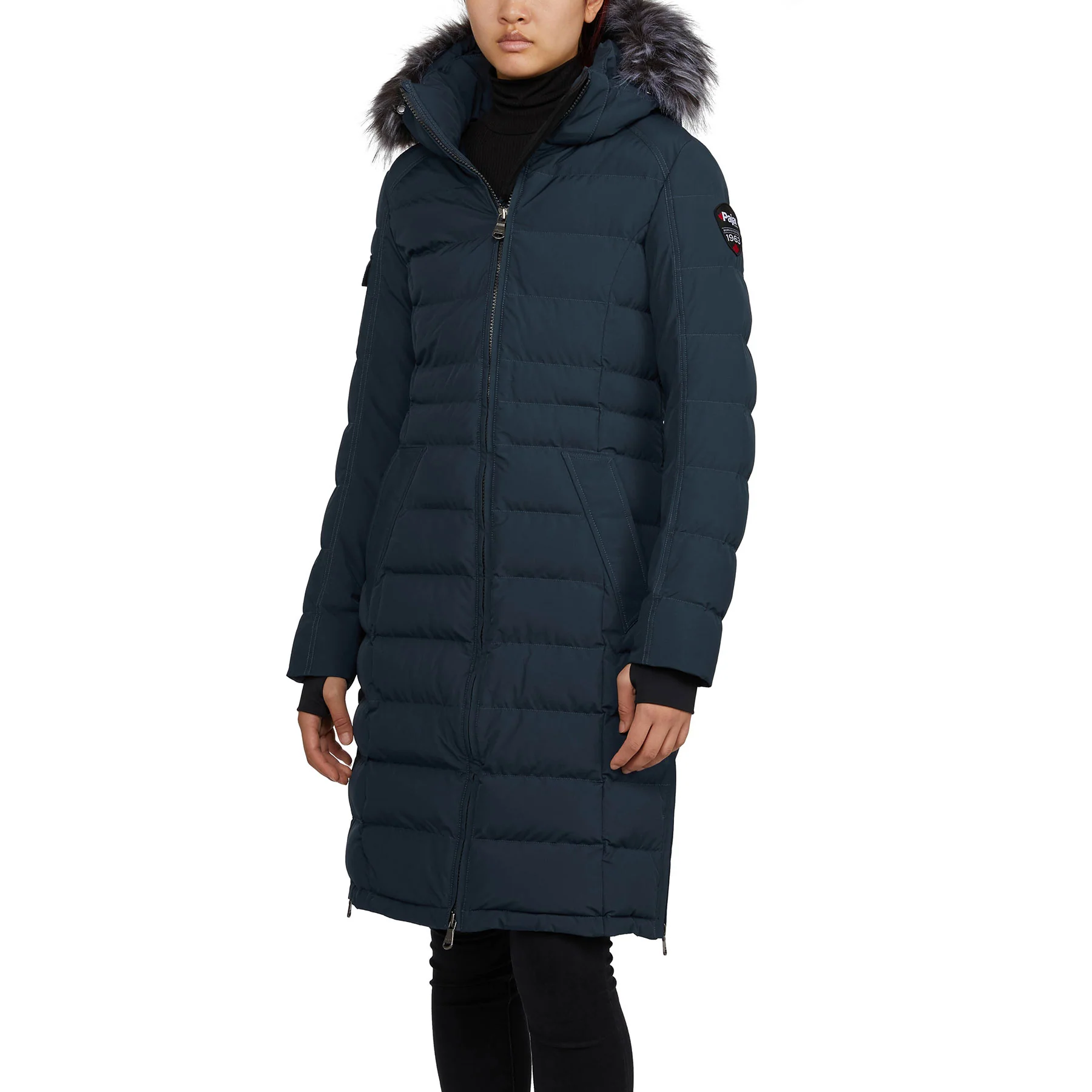 Venice Women's Long Puffer w/ removable faux-fur trim
