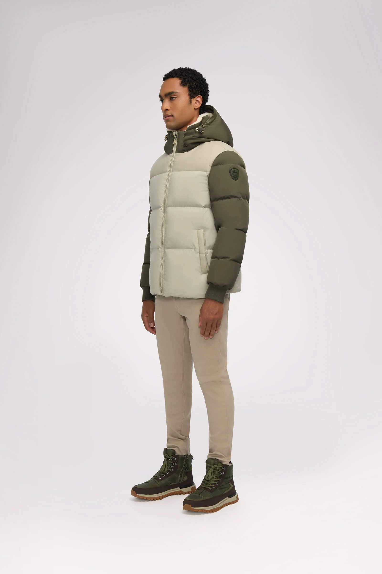 Rigel Men's Mixed Media Faux Shearling Puffer