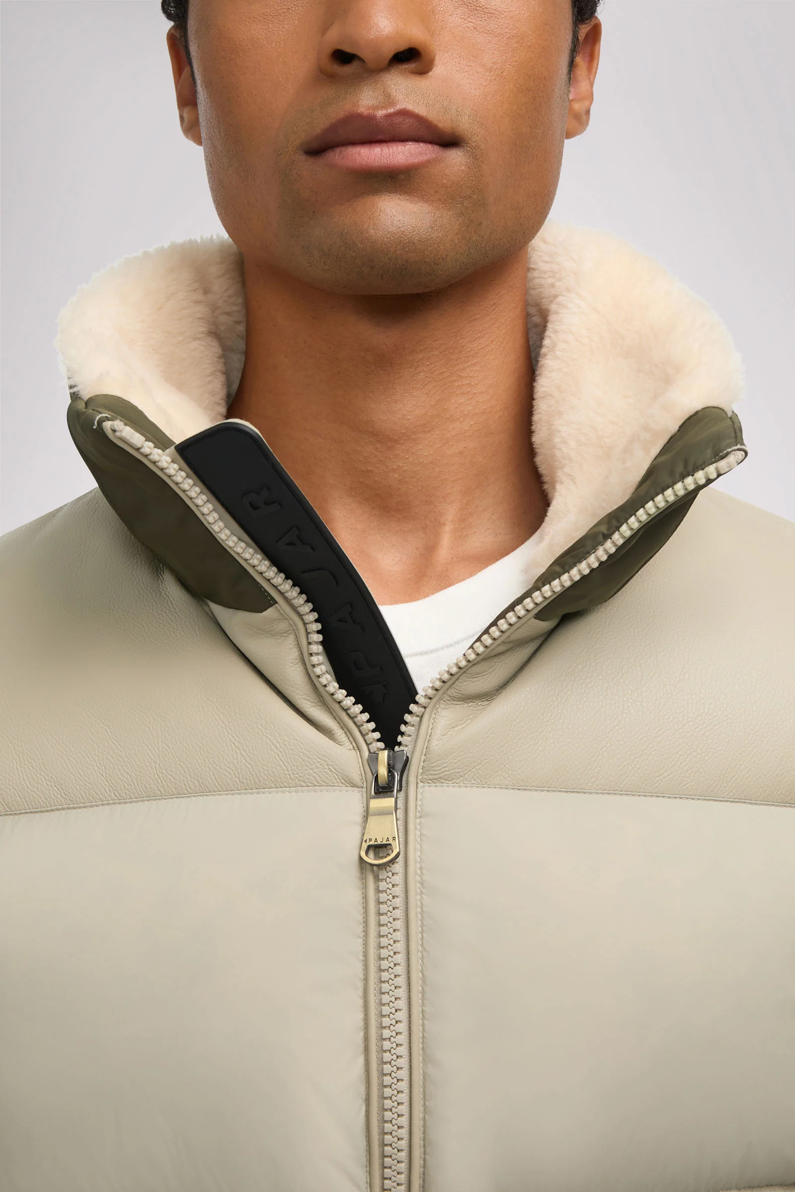 Rigel Men's Mixed Media Faux Shearling Puffer