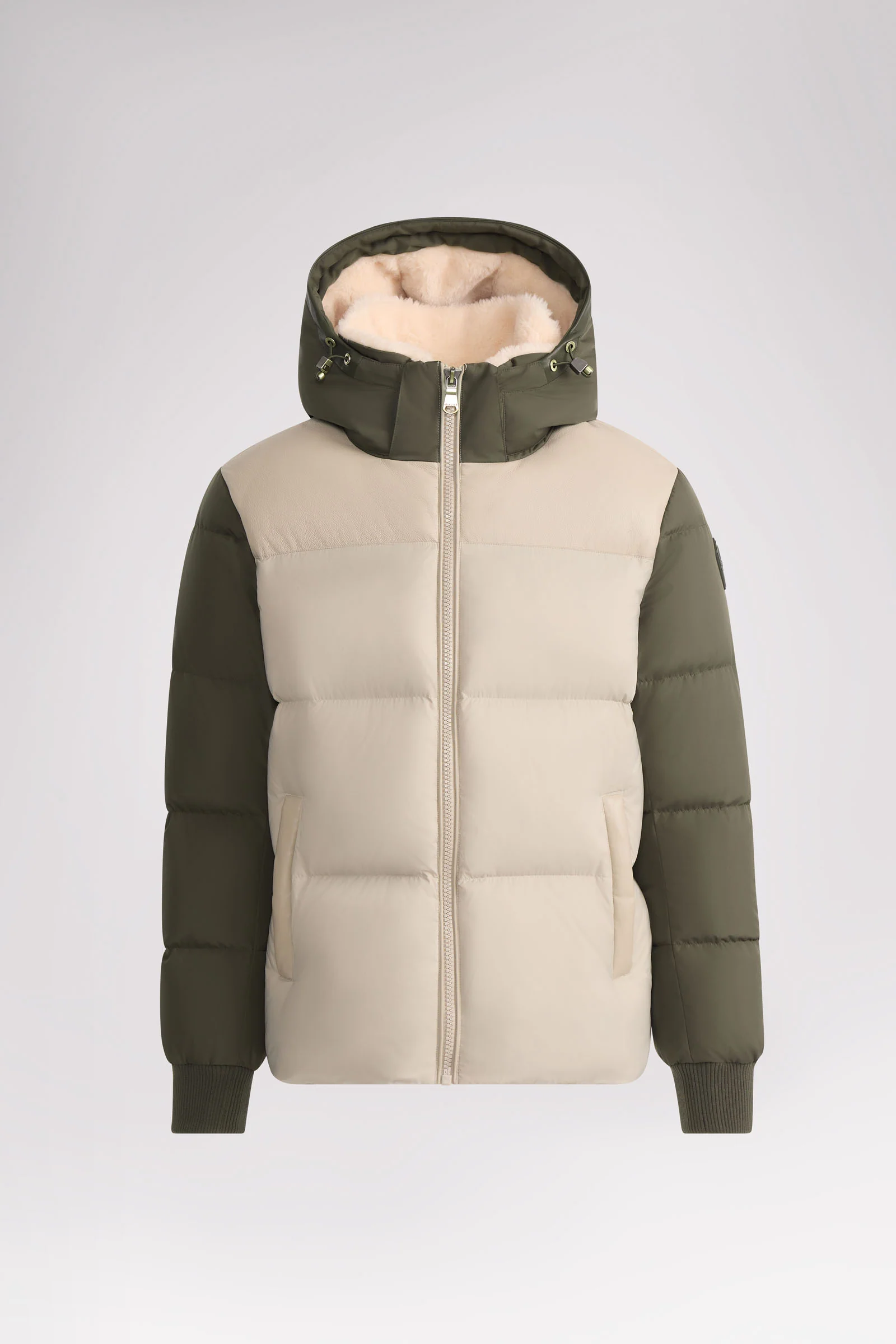 Rigel Men's Mixed Media Faux Shearling Puffer