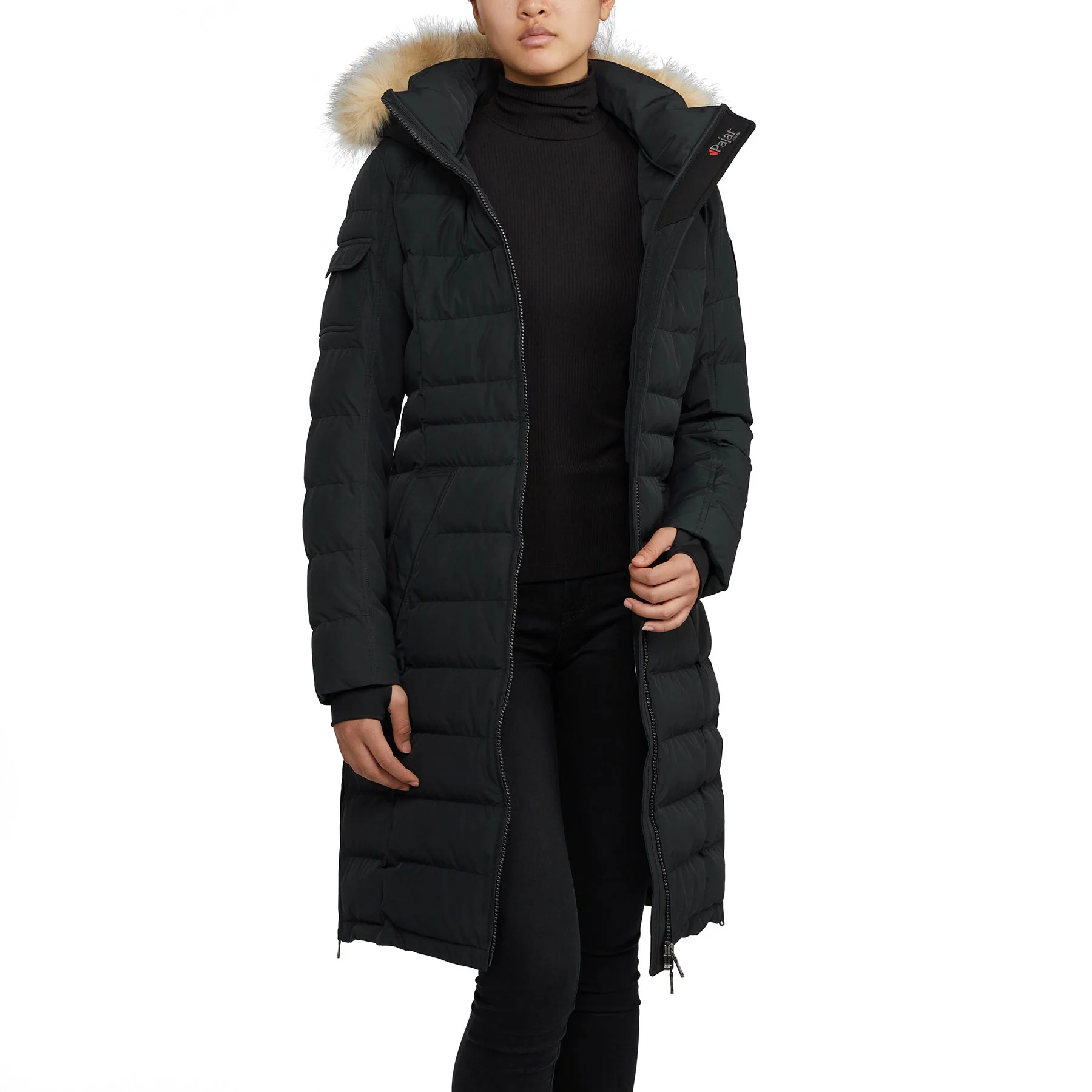 Venice Women's Long Puffer w/ removable faux-fur trim