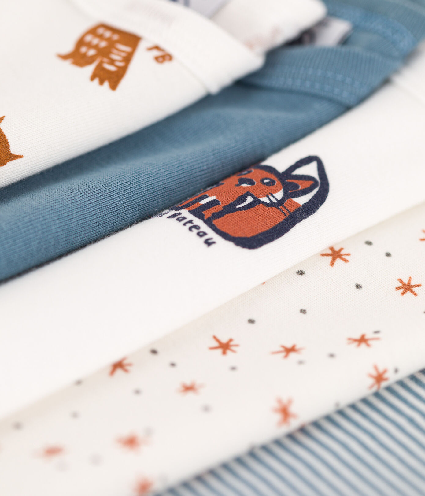 Lot de 5 bodies manches longues hiboux bébé en coton