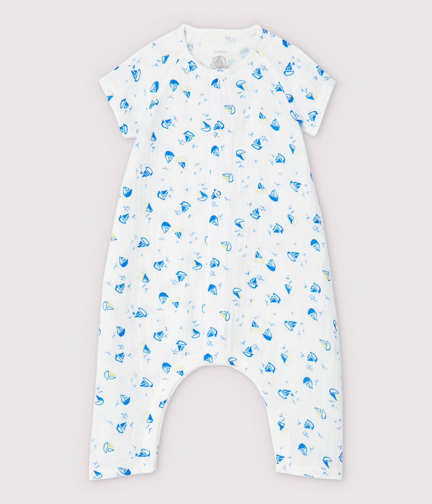 Combinaison longue bateau bébé en tissu couche en coton biologique