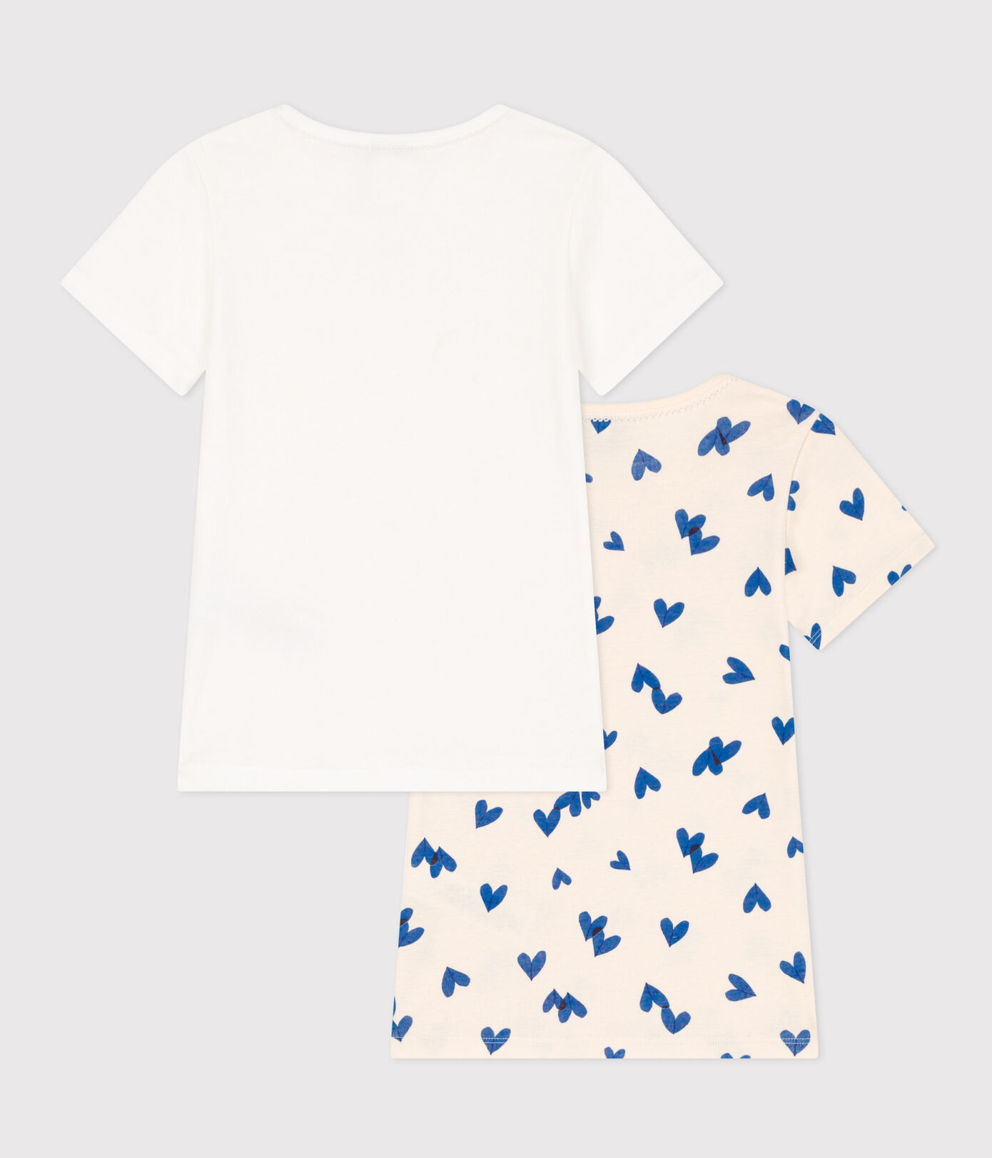 Lot de 2 tee shirts manches courtes cur en coton petite fille