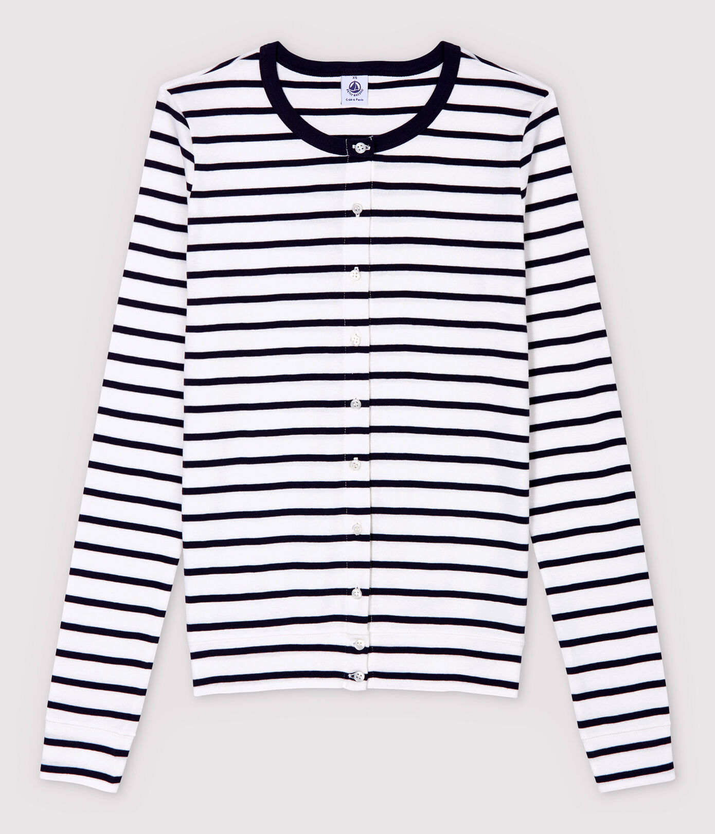 Cardigan iconique en coton rayé Femme