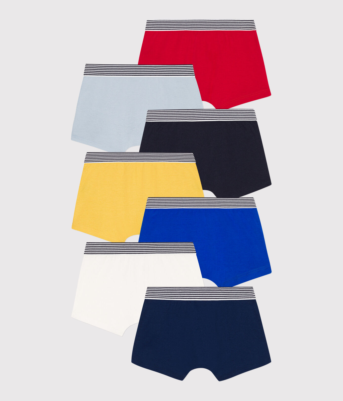 Lot de 7 boxers unis en coton petit garon
