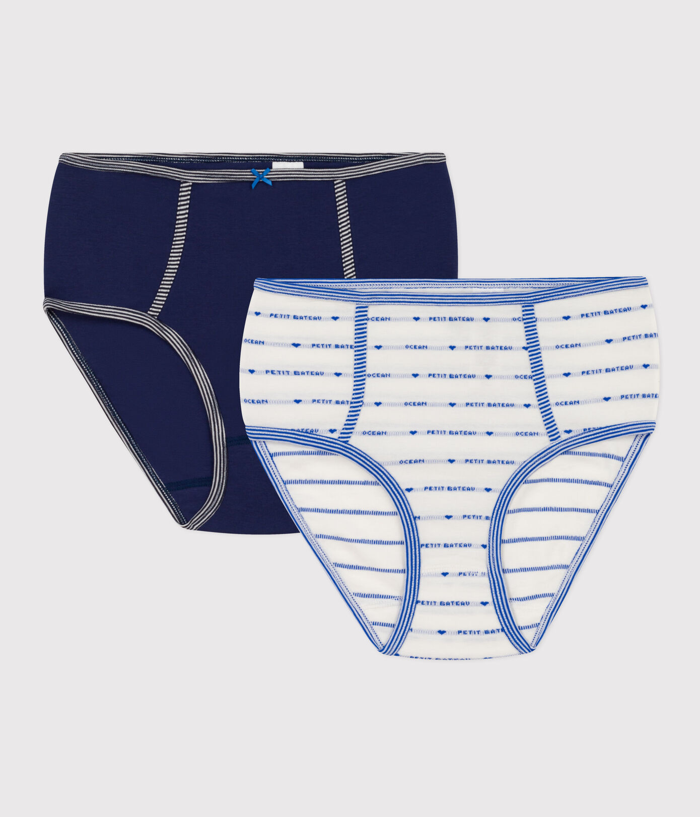 Lot 2 culottes taille haute en coton Femme