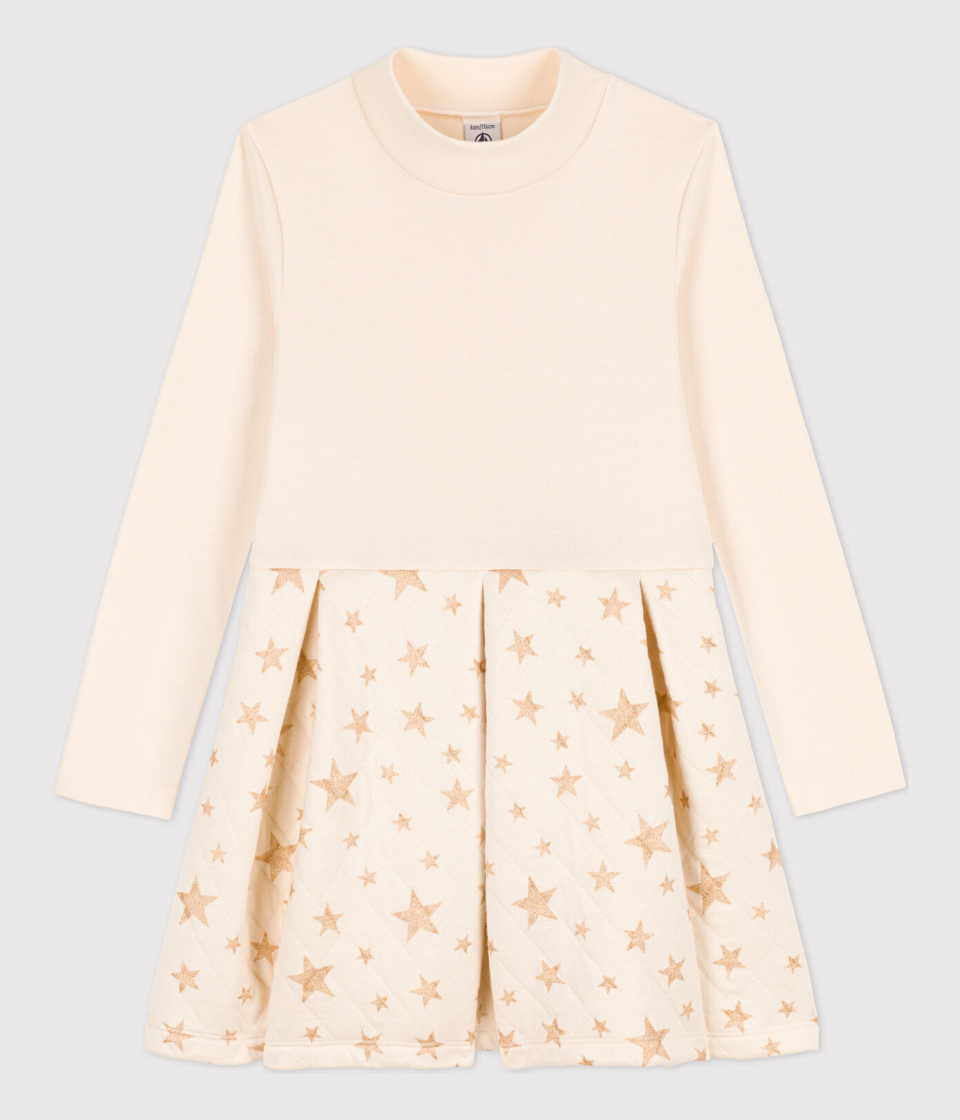 Robe manches longues bimatière enfant fille