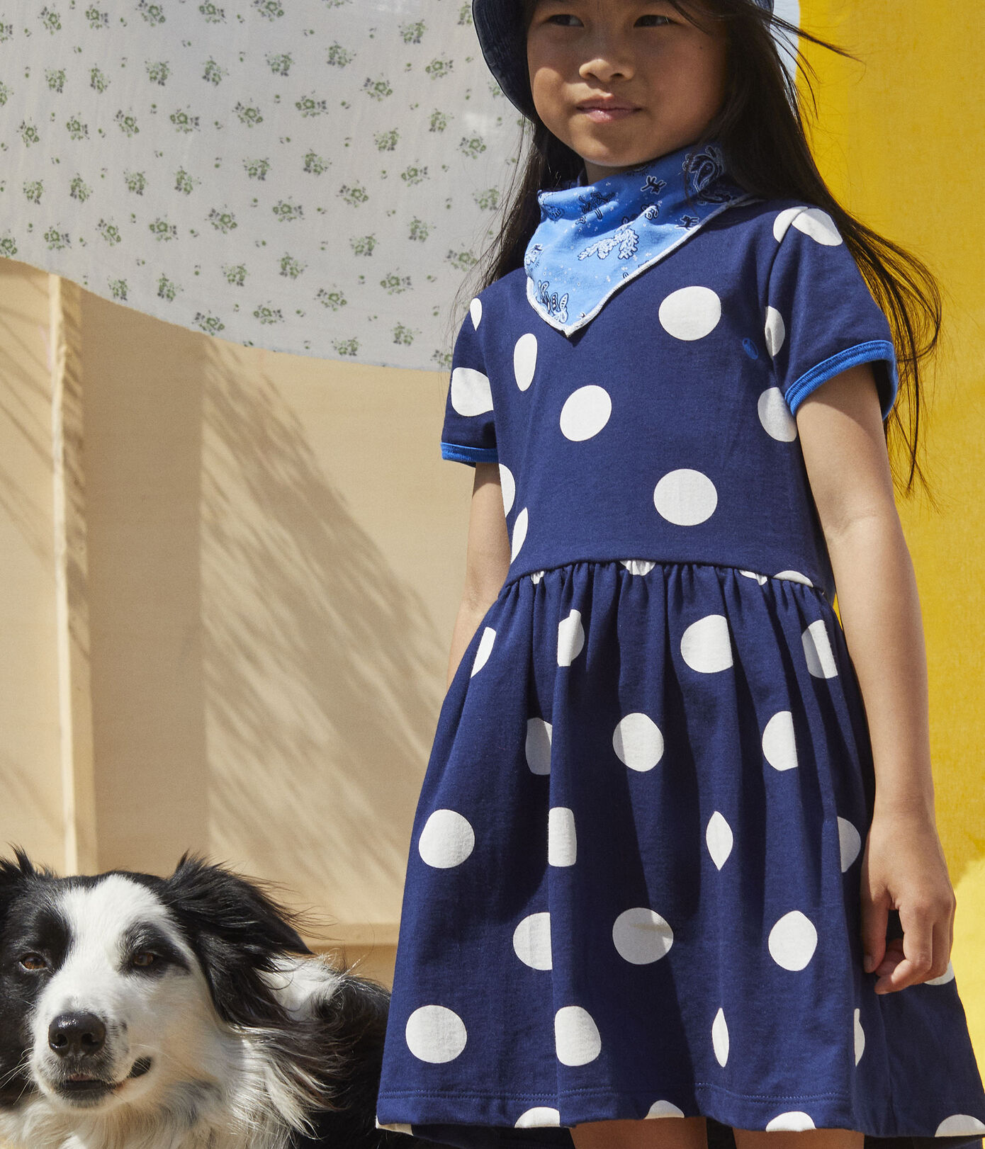 Robe manches courtes en coton enfant fille