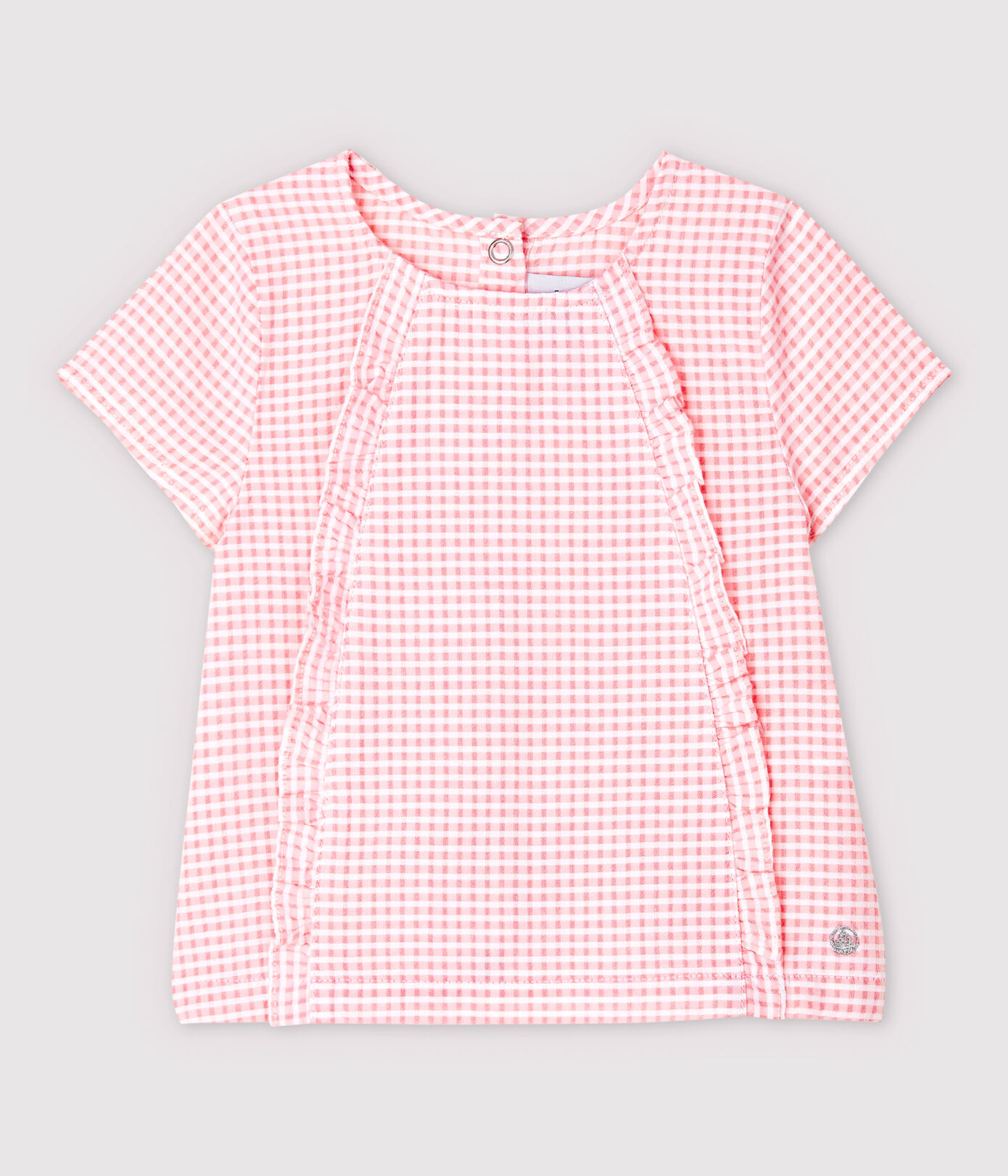 Blouse manches courtes en popeline bébé fille