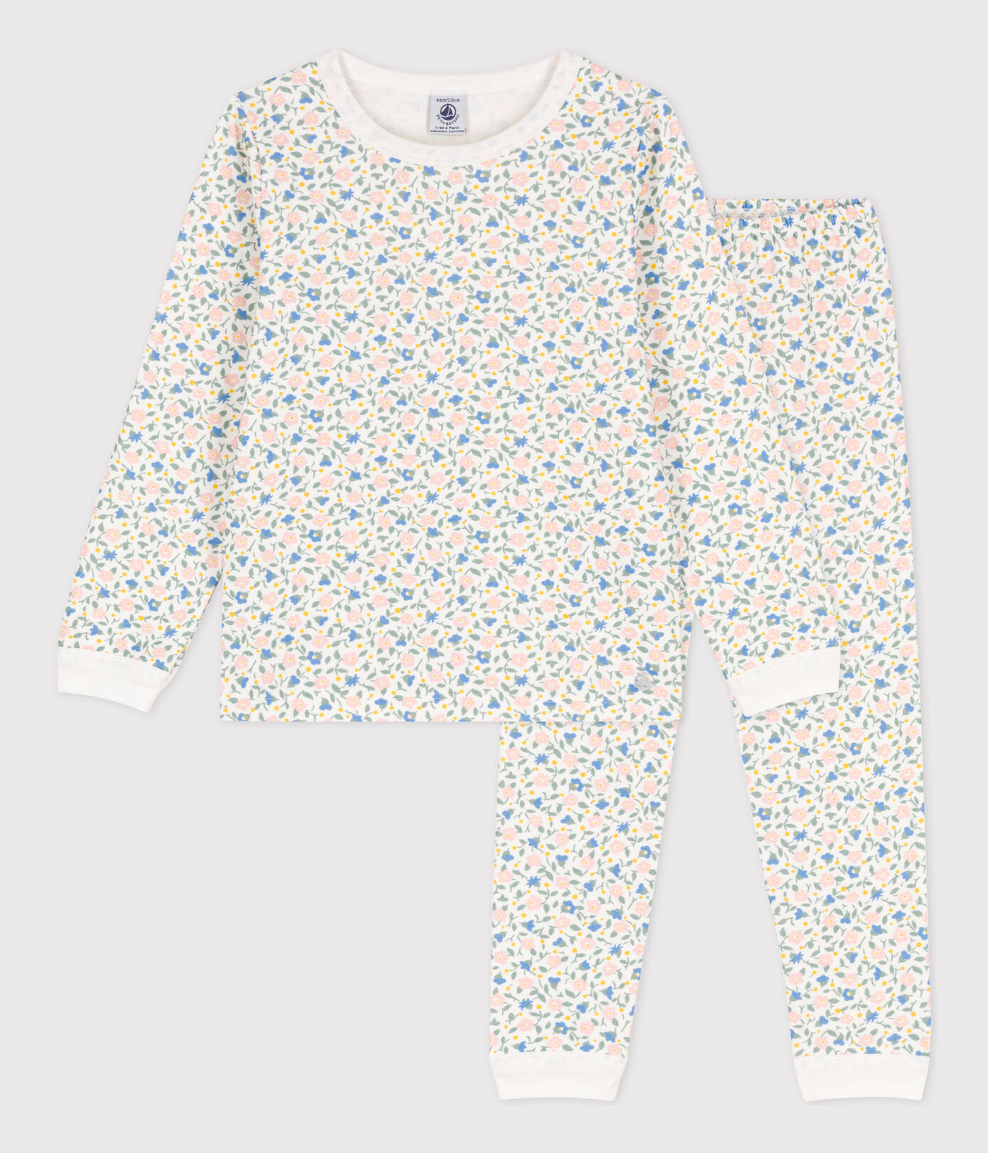 Pyjama fleurs en tubique petite fille
