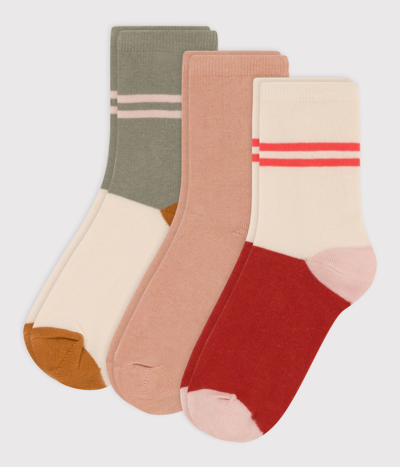 Lot de 3 paires de chaussettes en jersey de coton enfants