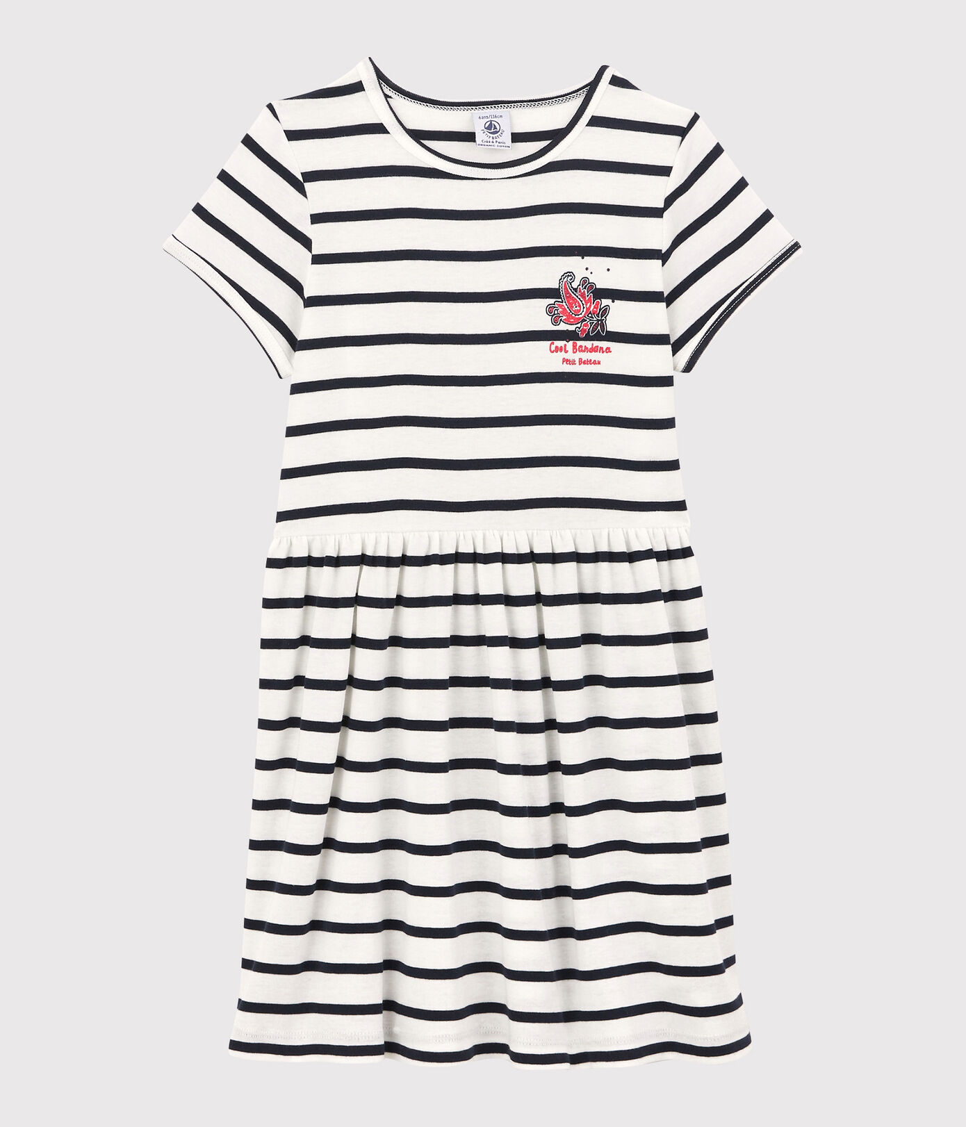 Robe manches courtes en coton bio enfant fille