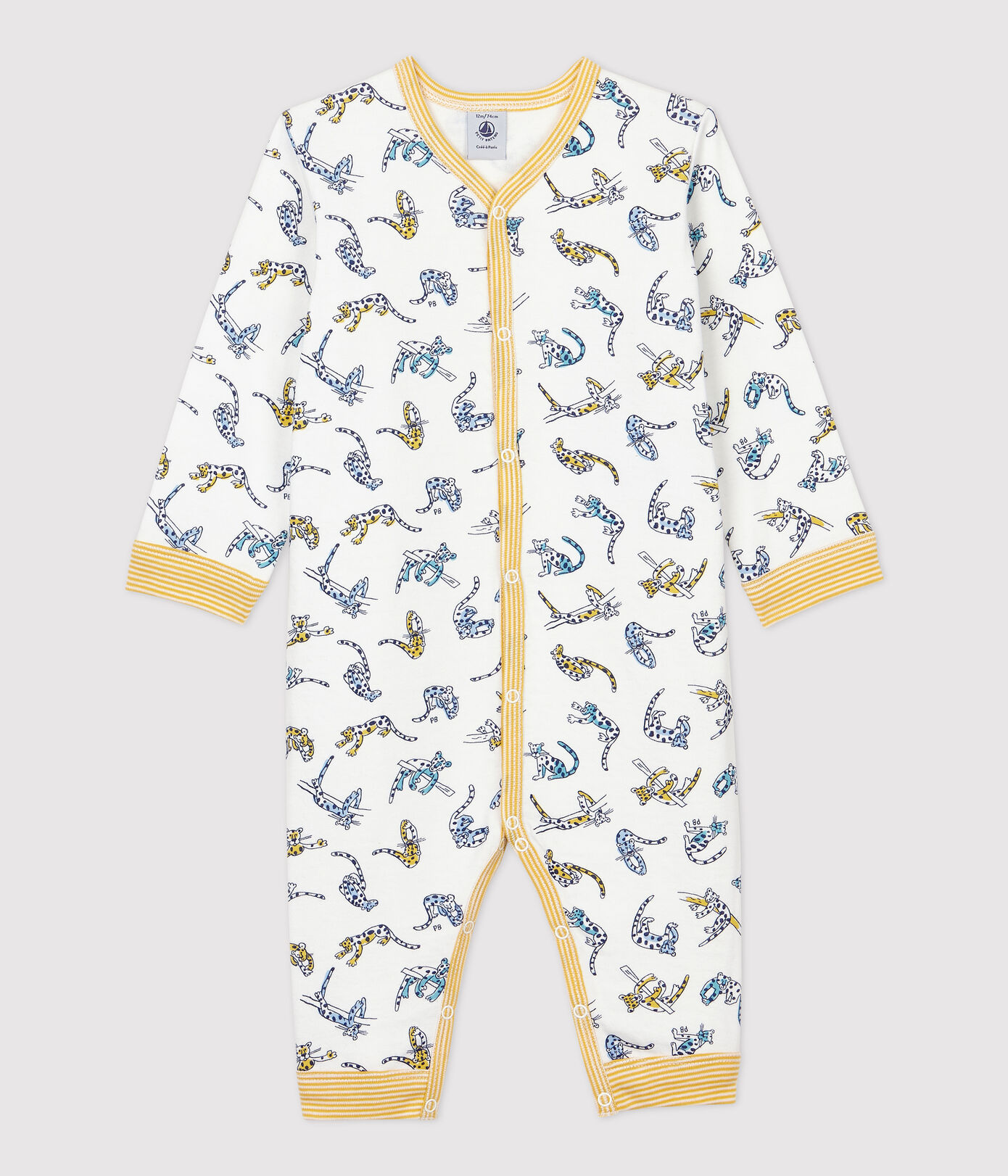 Dors-bien sans pieds bébé imprimé panthères en coton