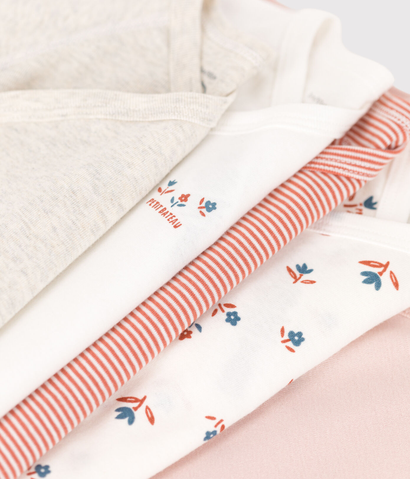 Lot de 5 bodies manches longues bébé en coton