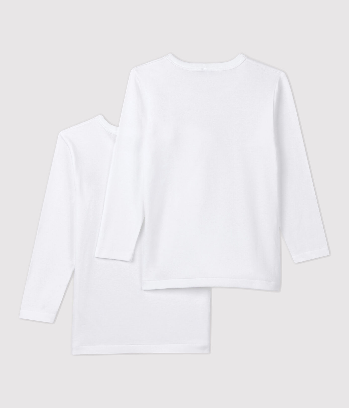 Lots de 2 tee-shirts manches longues blancs petit garon