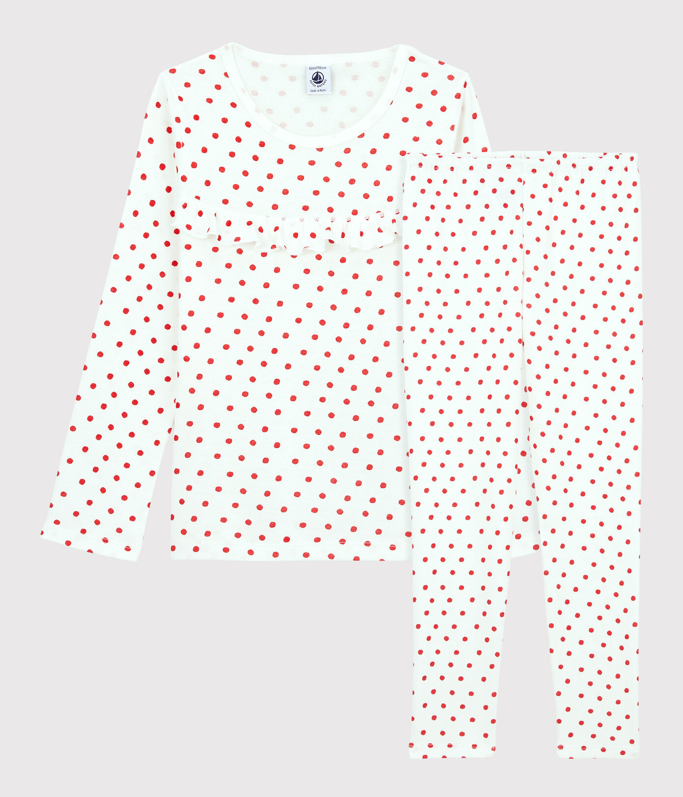 Pyjama pois rouges petite fille en coton