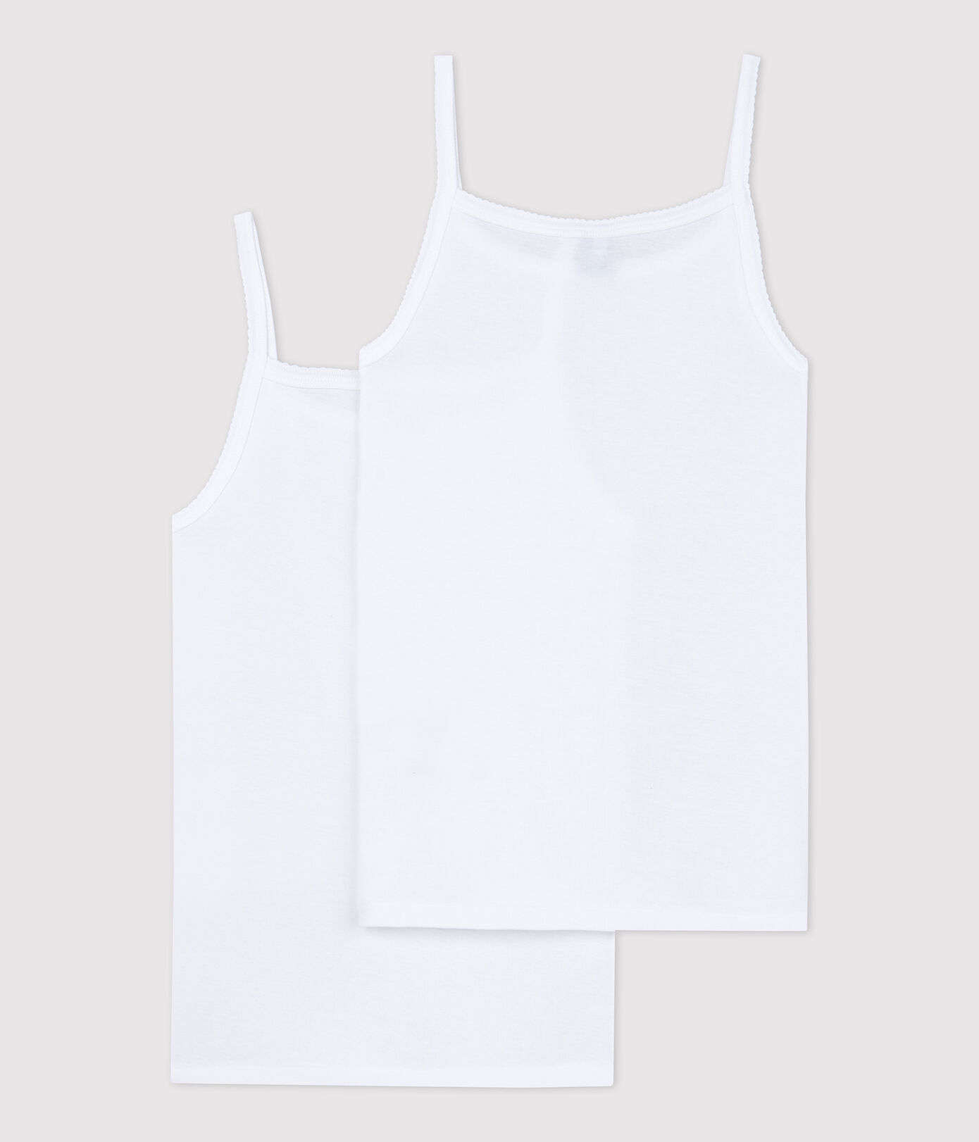 Lot de 2 chemises à bretelles blanches fille